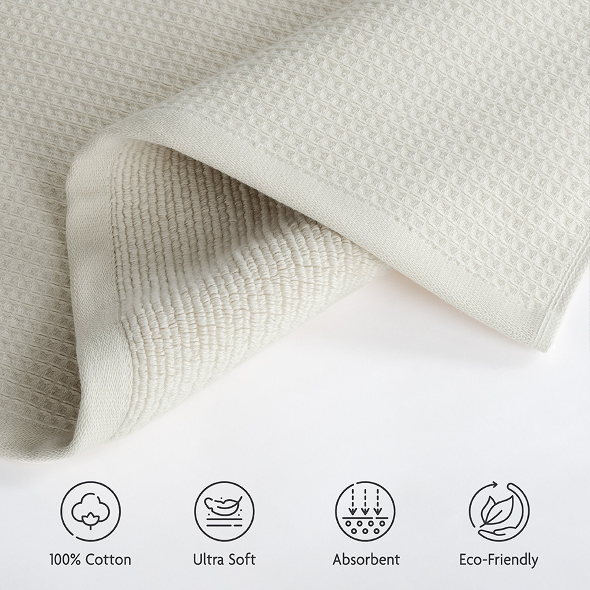 NOLA 2-Pack Turkish Cotton Bath Towels – 600 GSM Luxury Waffle Towels