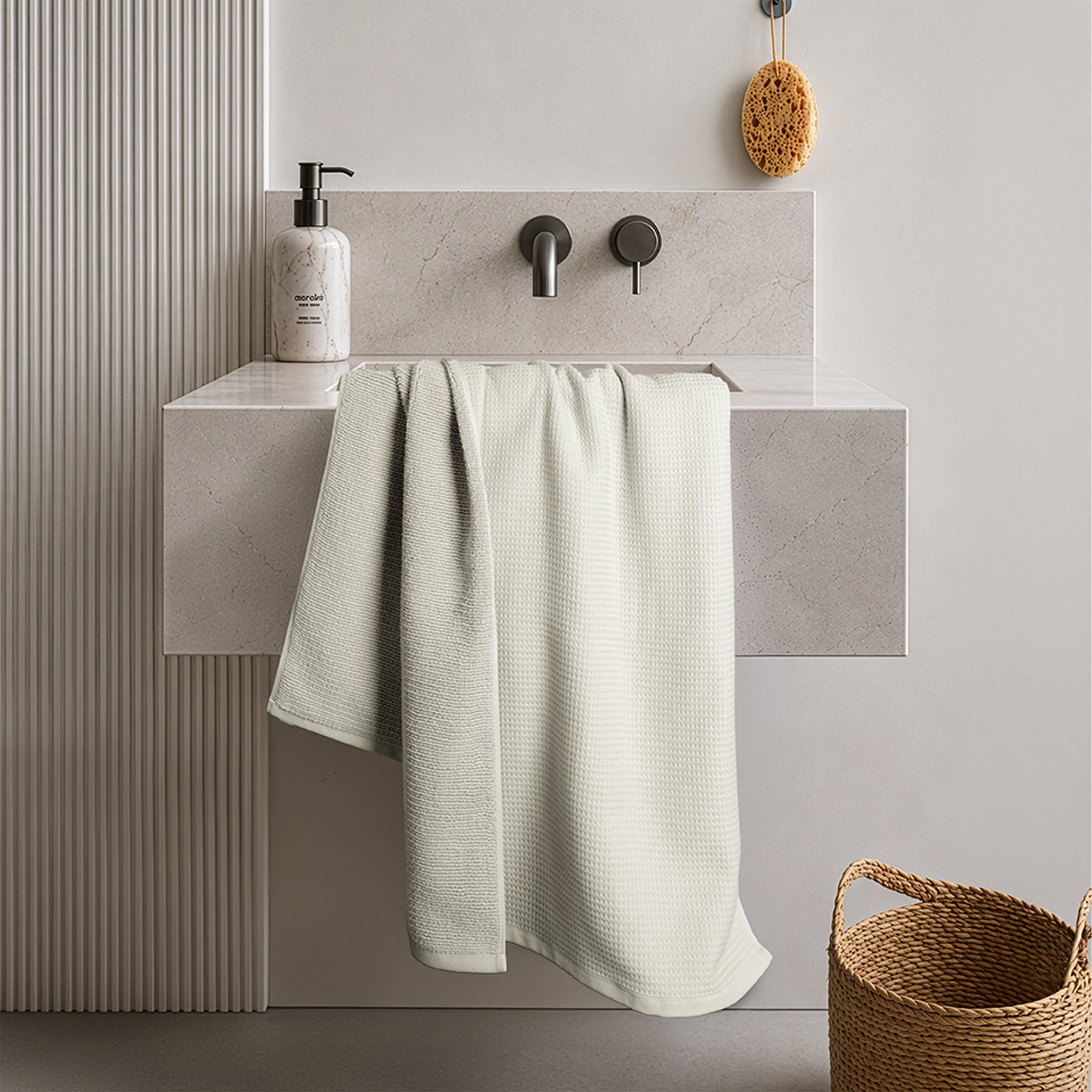 NOLA 2-Pack Turkish Cotton Bath Towels – 600 GSM Luxury Waffle Towels