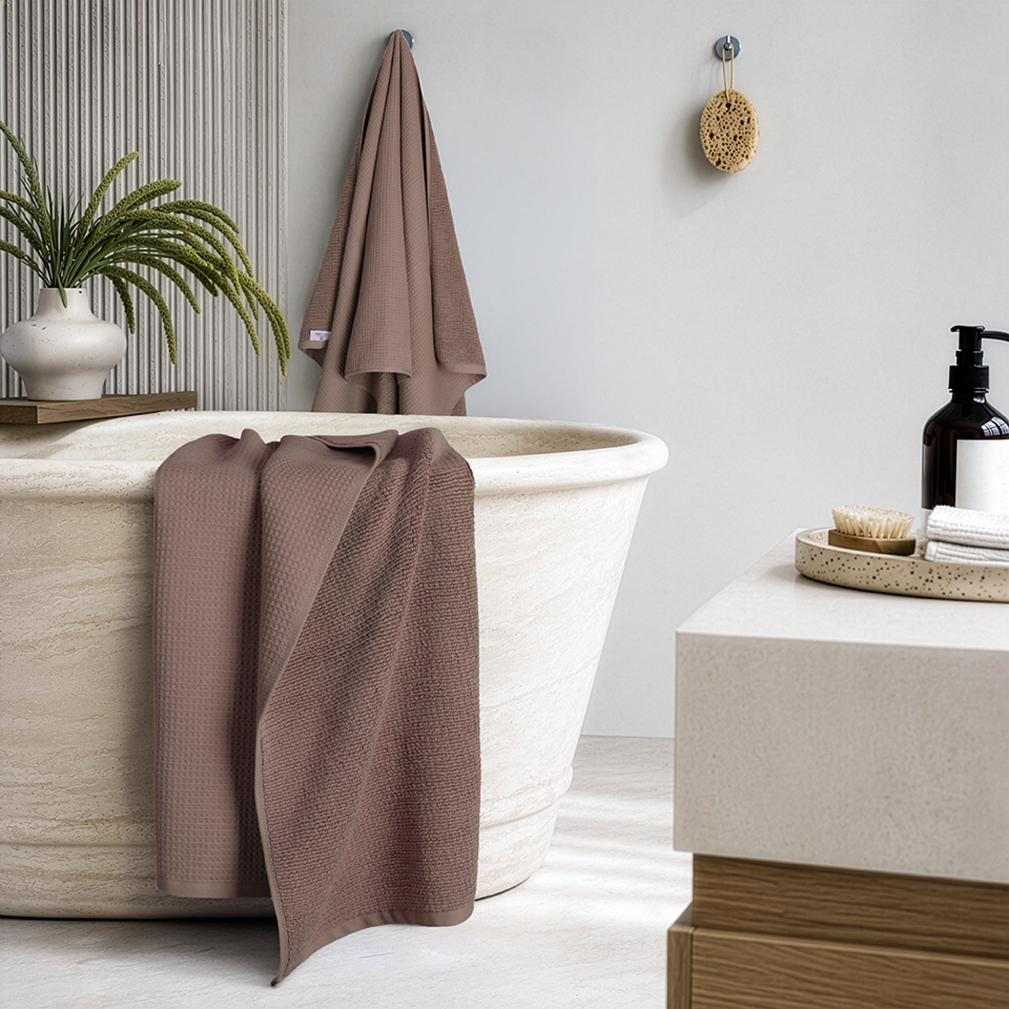 NOLA 2-Pack Turkish Cotton Bath Towels – 600 GSM Luxury Waffle Towels