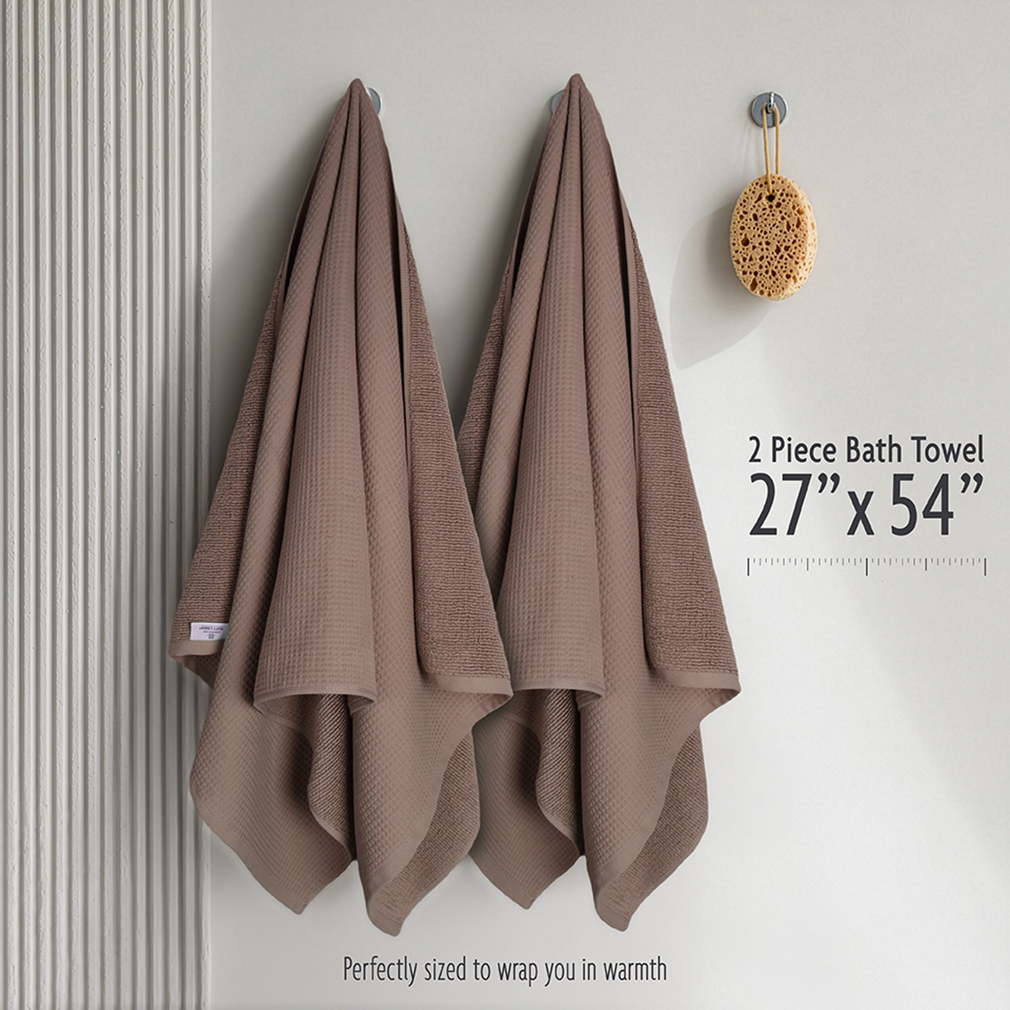NOLA 2-Pack Turkish Cotton Bath Towels – 600 GSM Luxury Waffle Towels