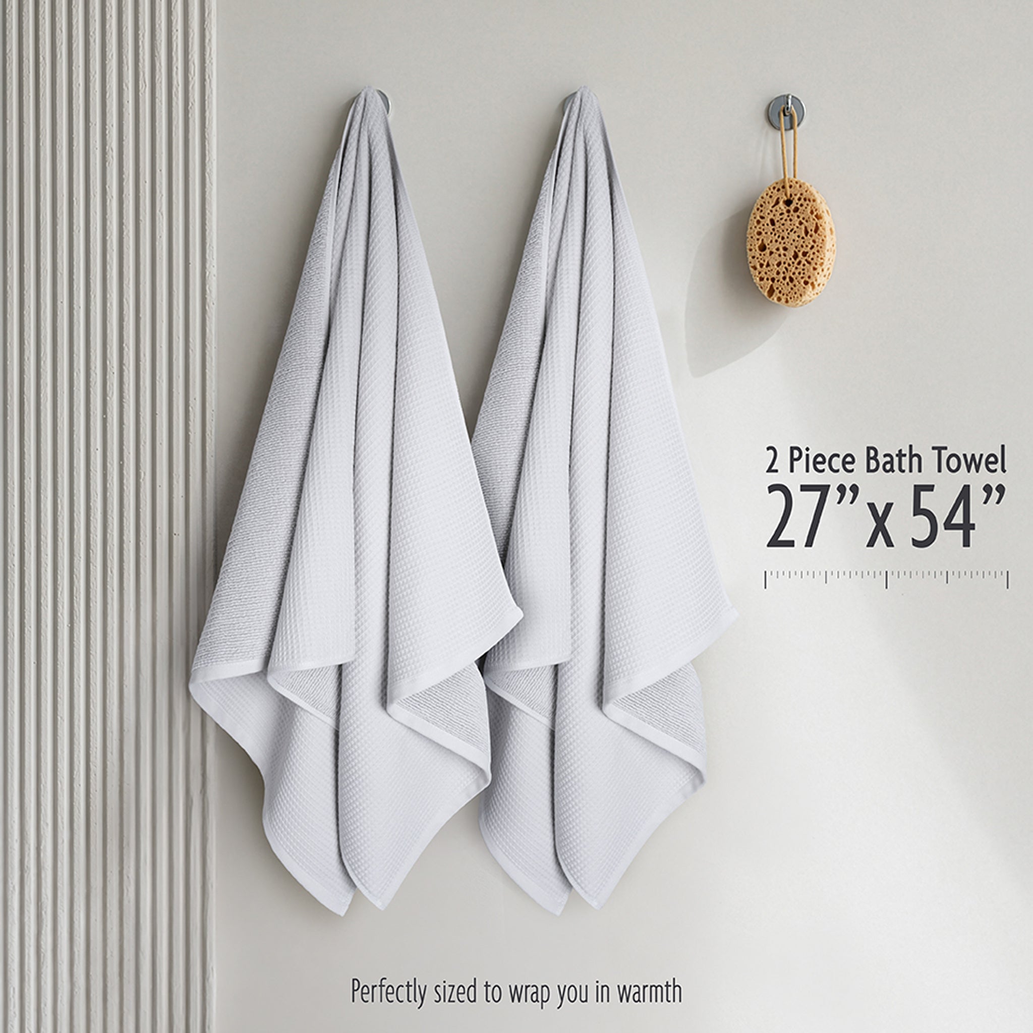 NOLA 2-Pack Turkish Cotton Bath Towels – 600 GSM Luxury Waffle Towels