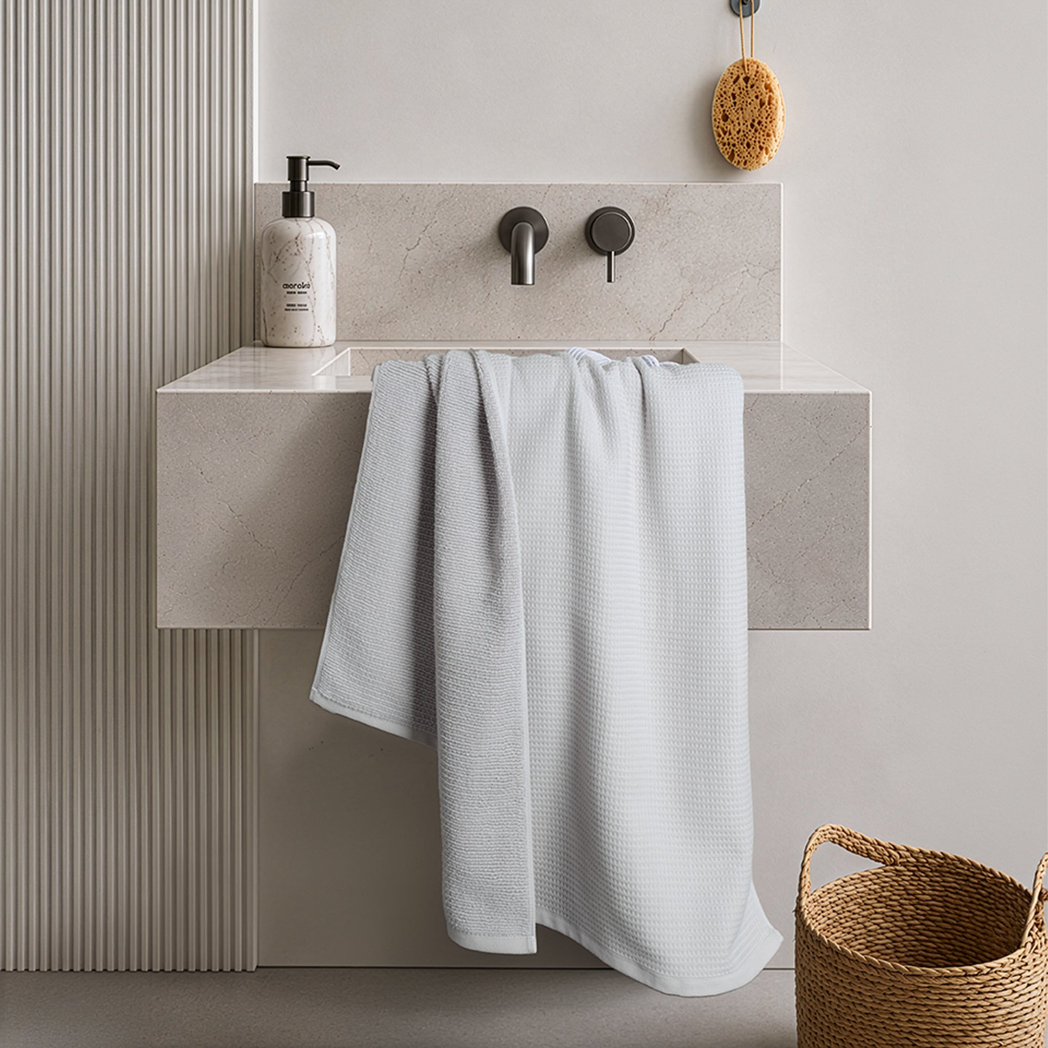 NOLA 2-Pack Turkish Cotton Bath Towels – 600 GSM Luxury Waffle Towels