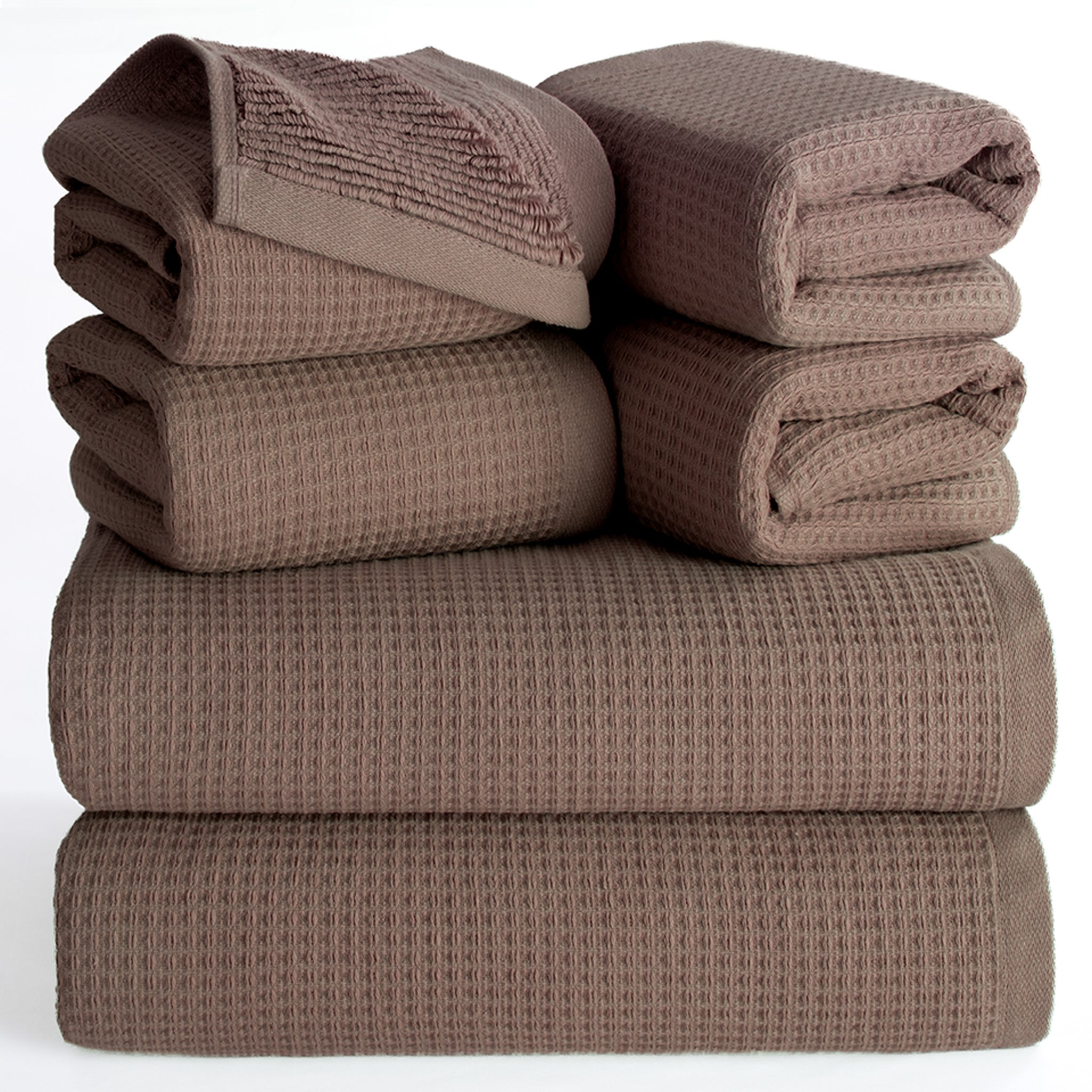NOLA 6-Piece Turkish Towel Set – 600 GSM Turkish Cotton Waffle Towels