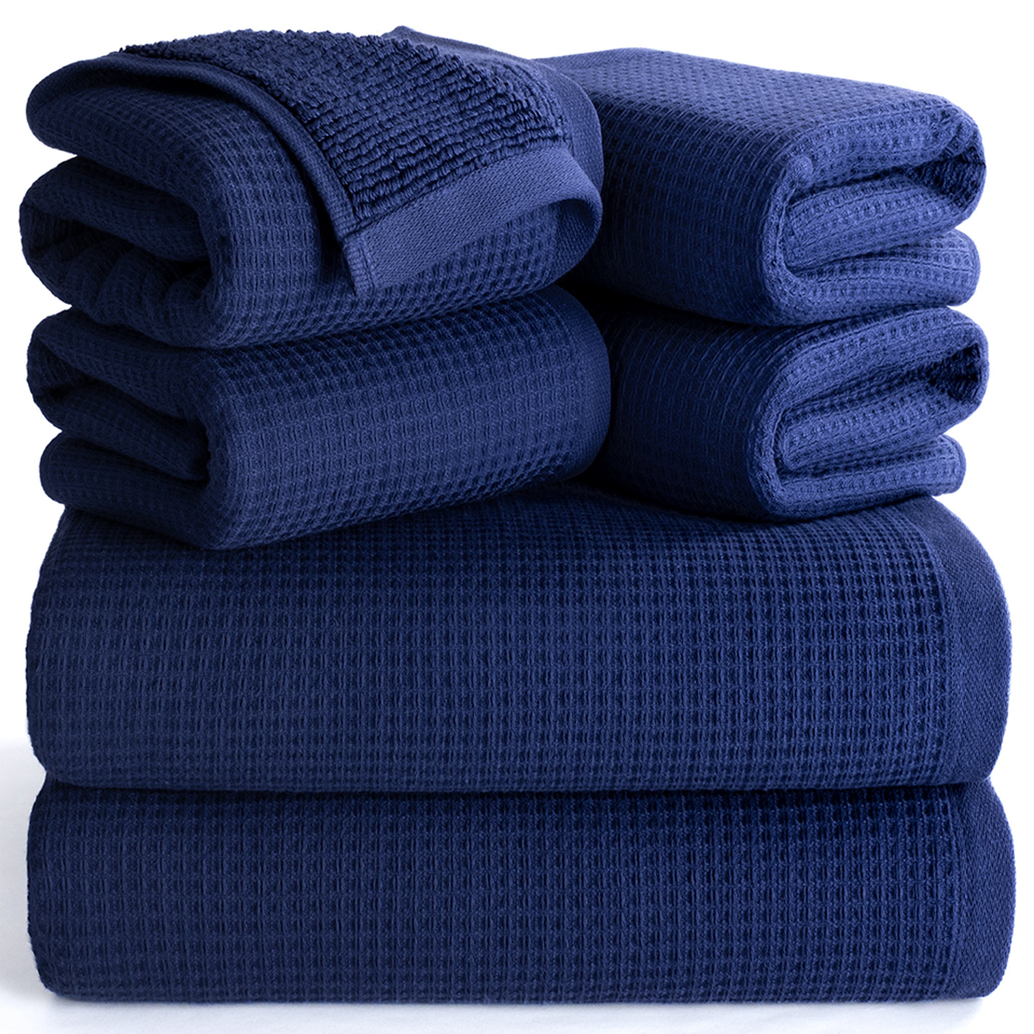 NOLA 6-Piece Turkish Towel Set – 600 GSM Turkish Cotton Waffle Towels