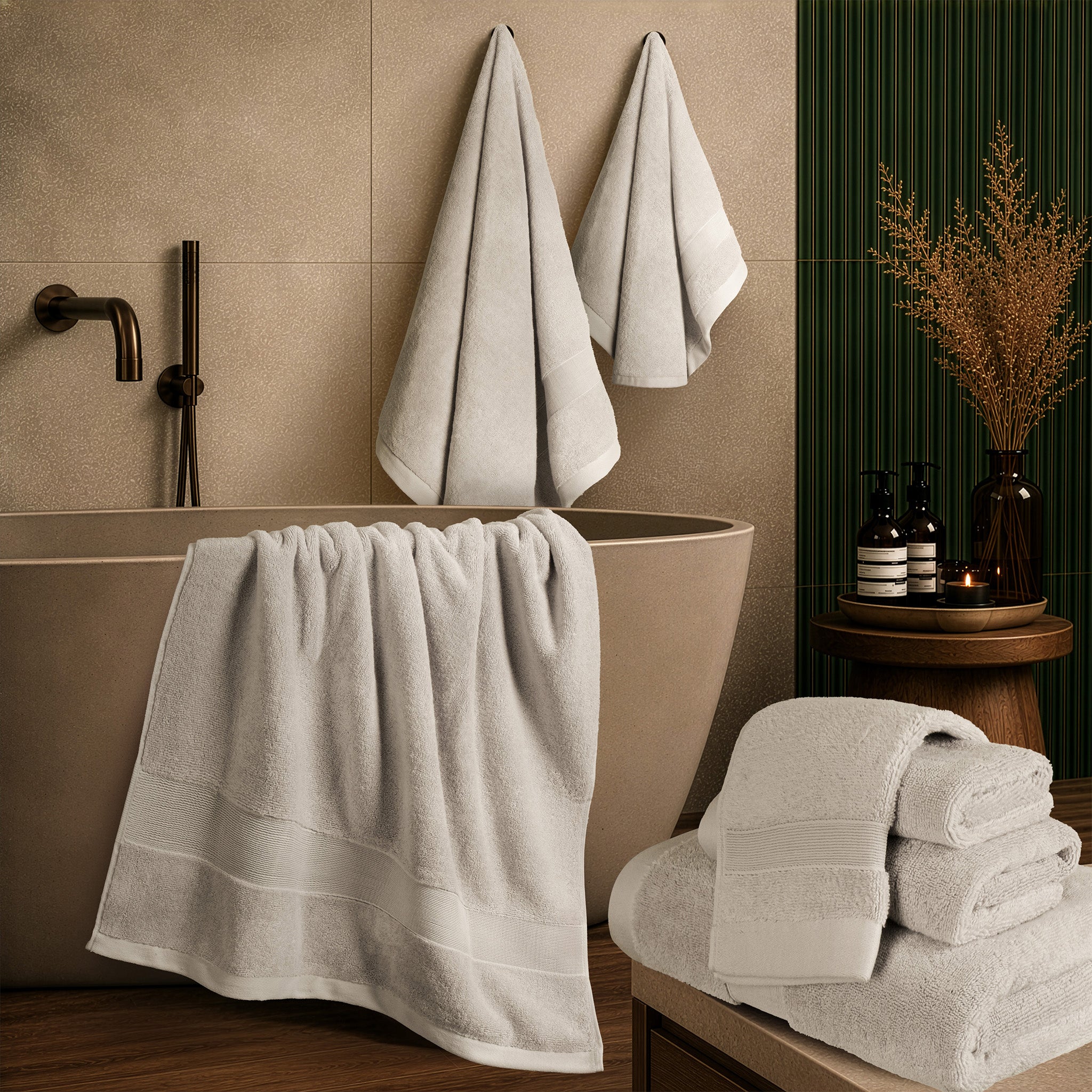 SIENA 6-Piece Turkish Towel Set – 700 GSM Turkish Cotton Luxury Hotel Bath Towels