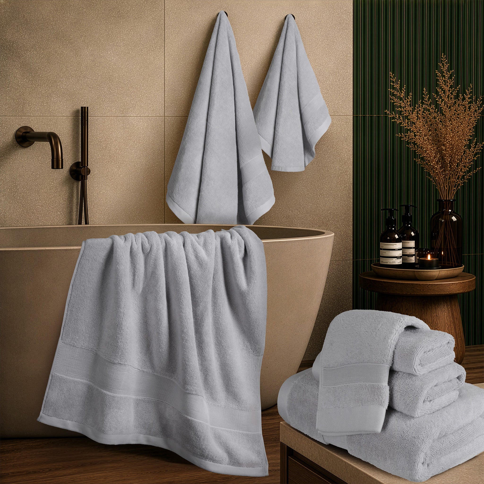 SIENA 6-Piece Turkish Towel Set – 700 GSM Turkish Cotton Luxury Hotel Bath Towels