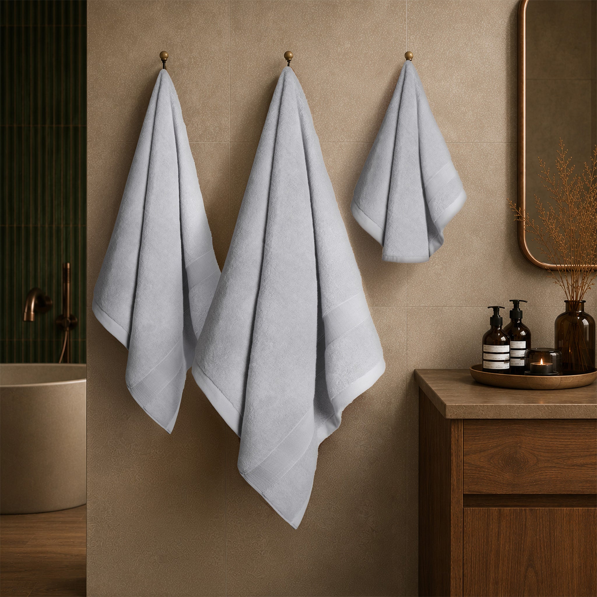 SIENA 6-Piece Turkish Towel Set – 700 GSM Turkish Cotton Luxury Hotel Bath Towels