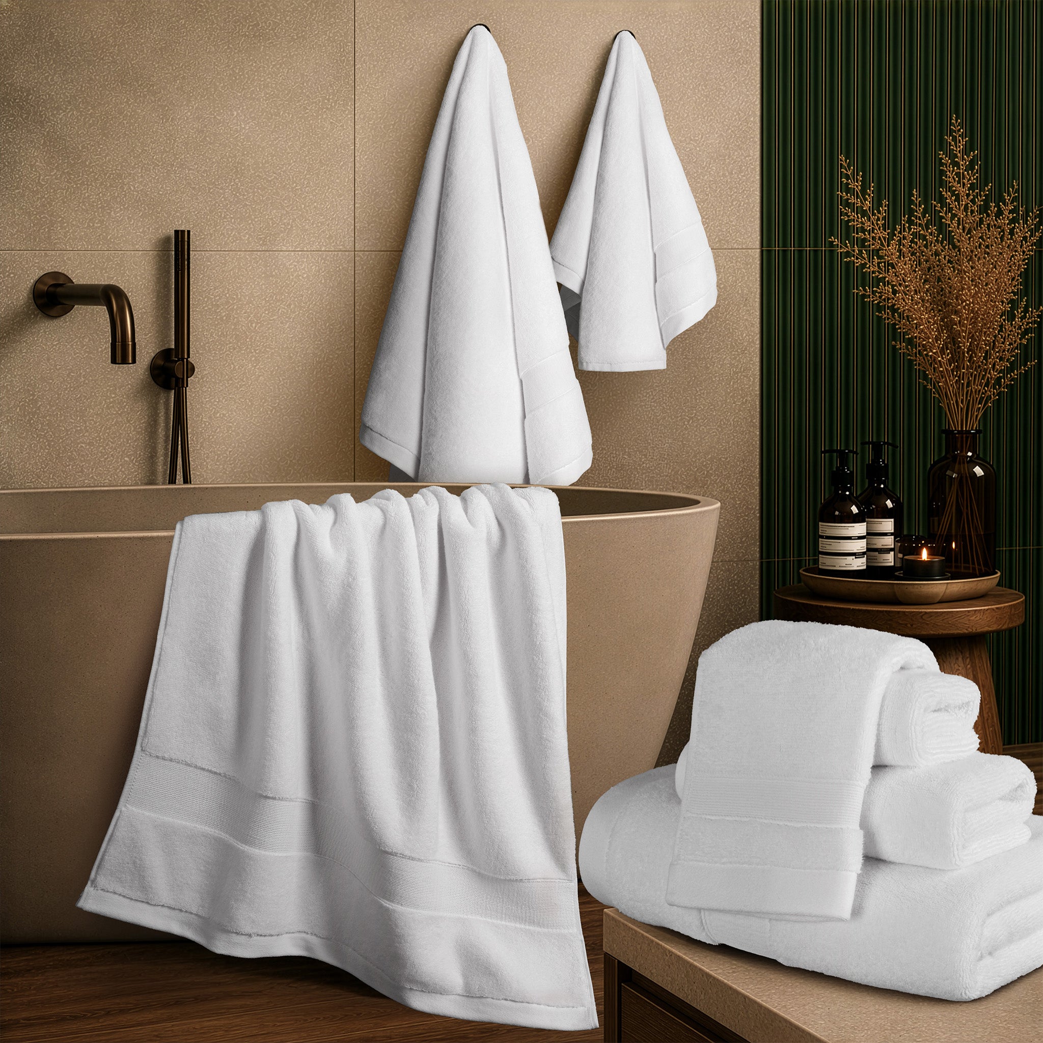 SIENA 6-Piece Turkish Towel Set – 700 GSM Turkish Cotton Luxury Hotel Bath Towels