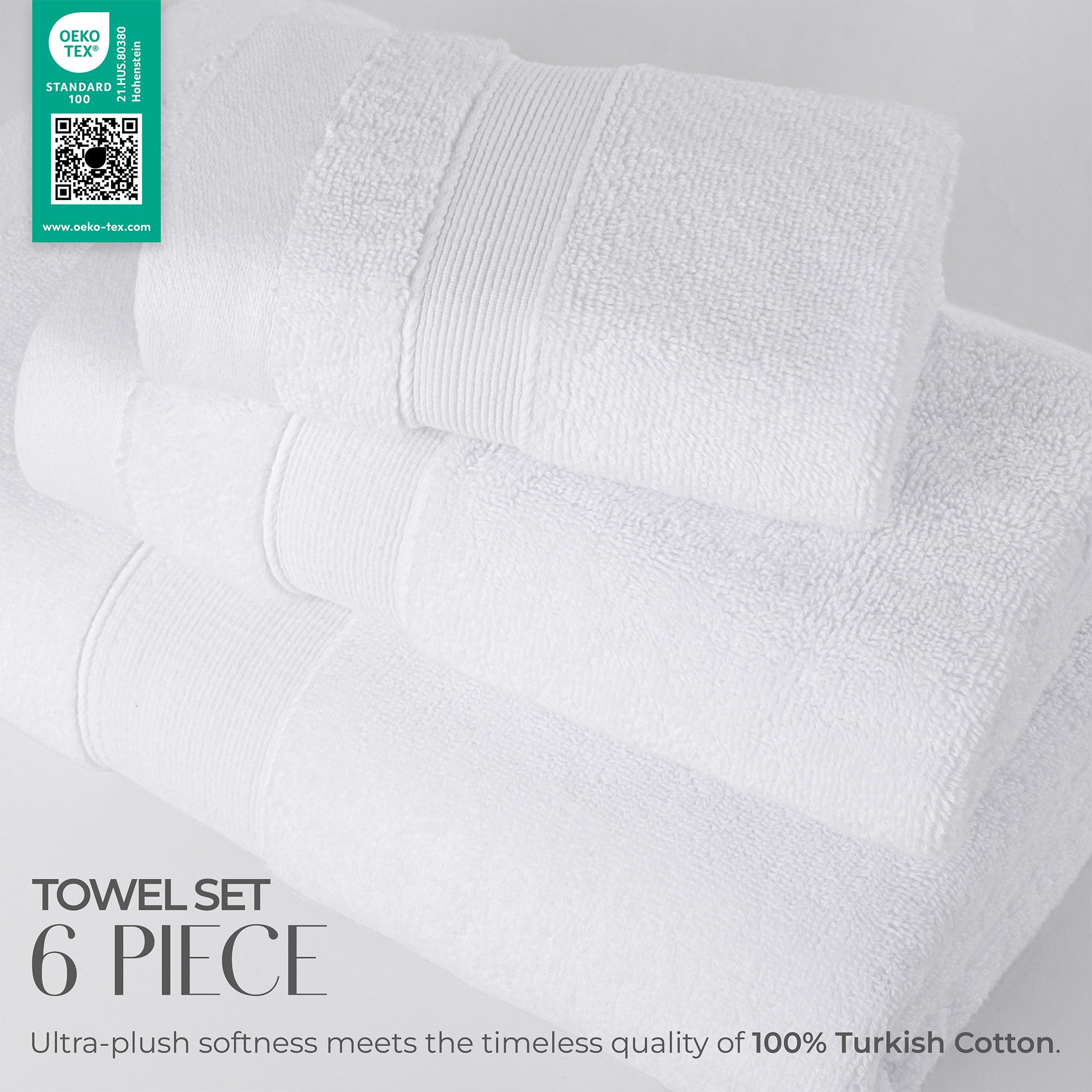 SIENA 6-Piece Turkish Towel Set – 700 GSM Turkish Cotton Luxury Hotel Bath Towels