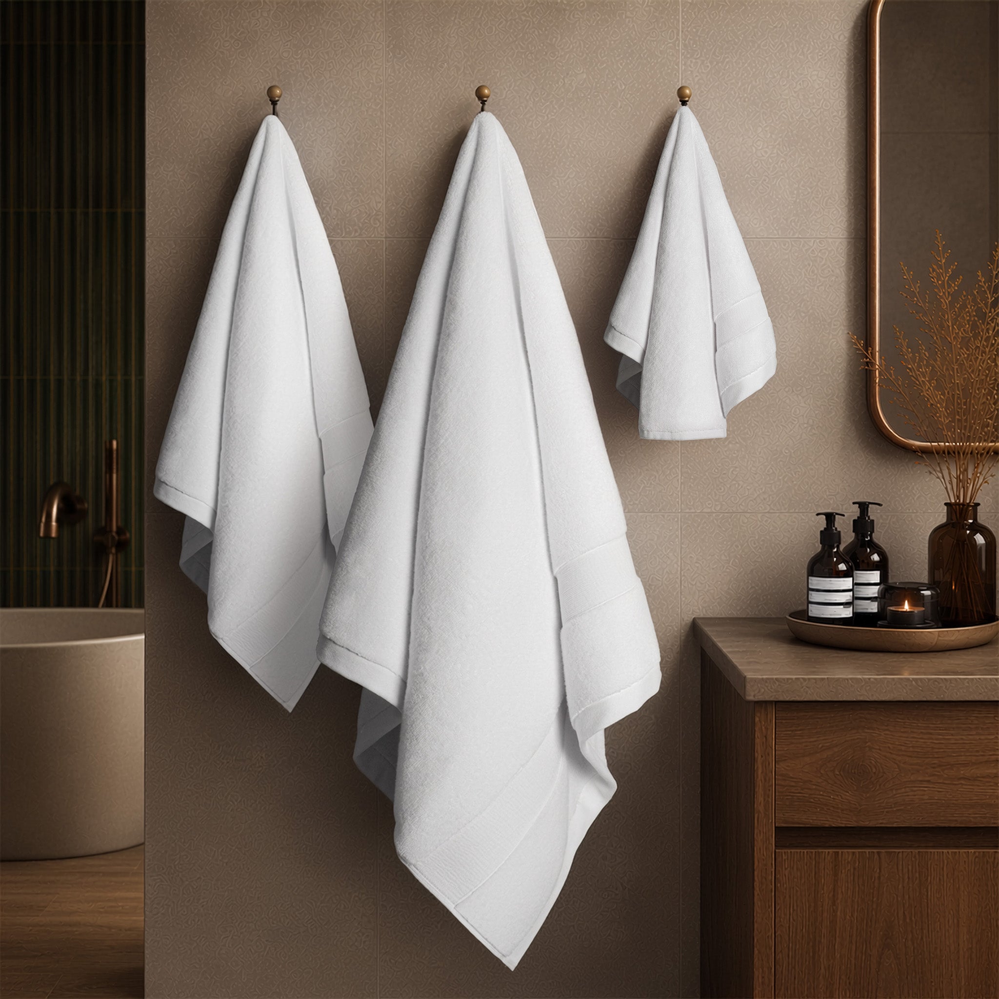 SIENA 6-Piece Turkish Towel Set – 700 GSM Turkish Cotton Luxury Hotel Bath Towels