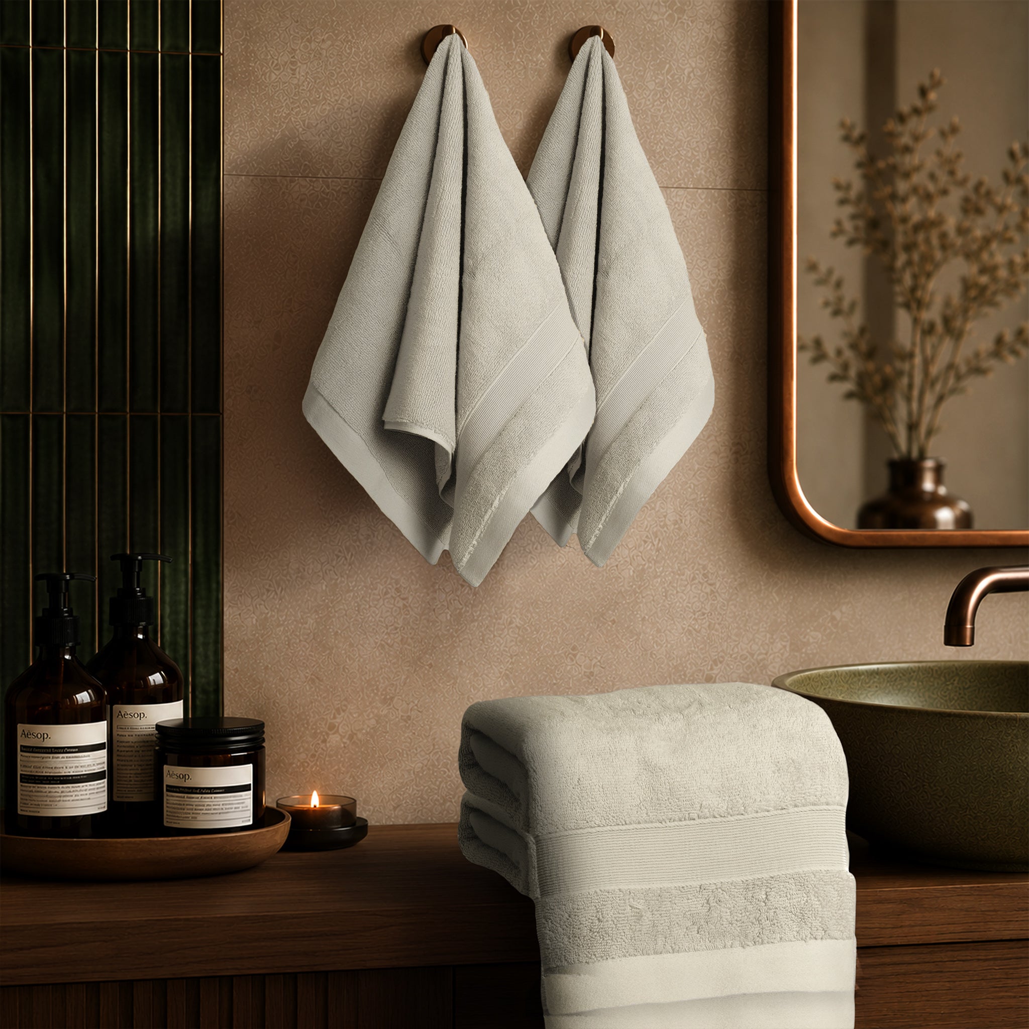 SIENA 4-Piece Turkish Cotton Hand Towels Set, Luxury Towels 700 GSM