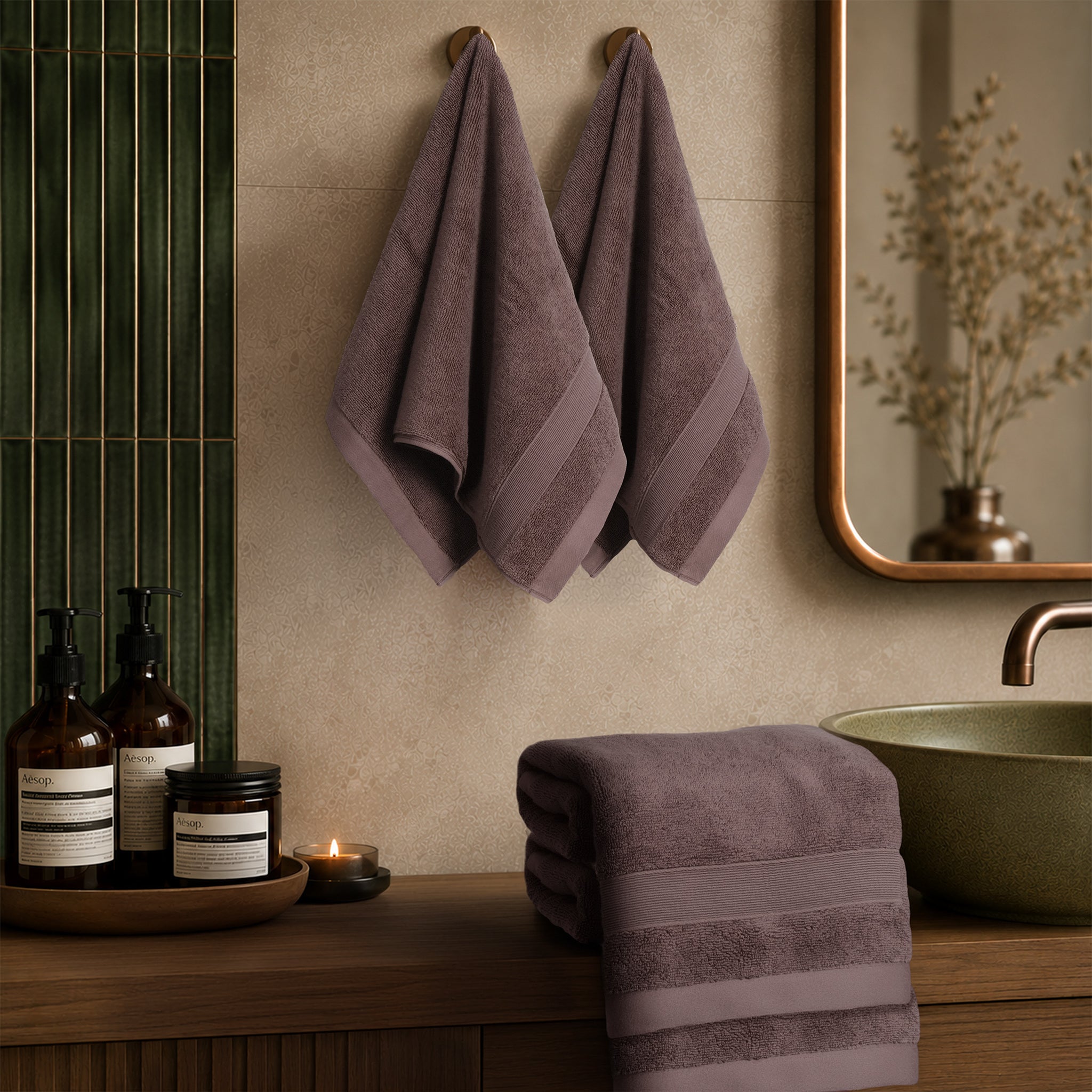 SIENA 4-Piece Turkish Cotton Hand Towels Set, Luxury Towels 700 GSM