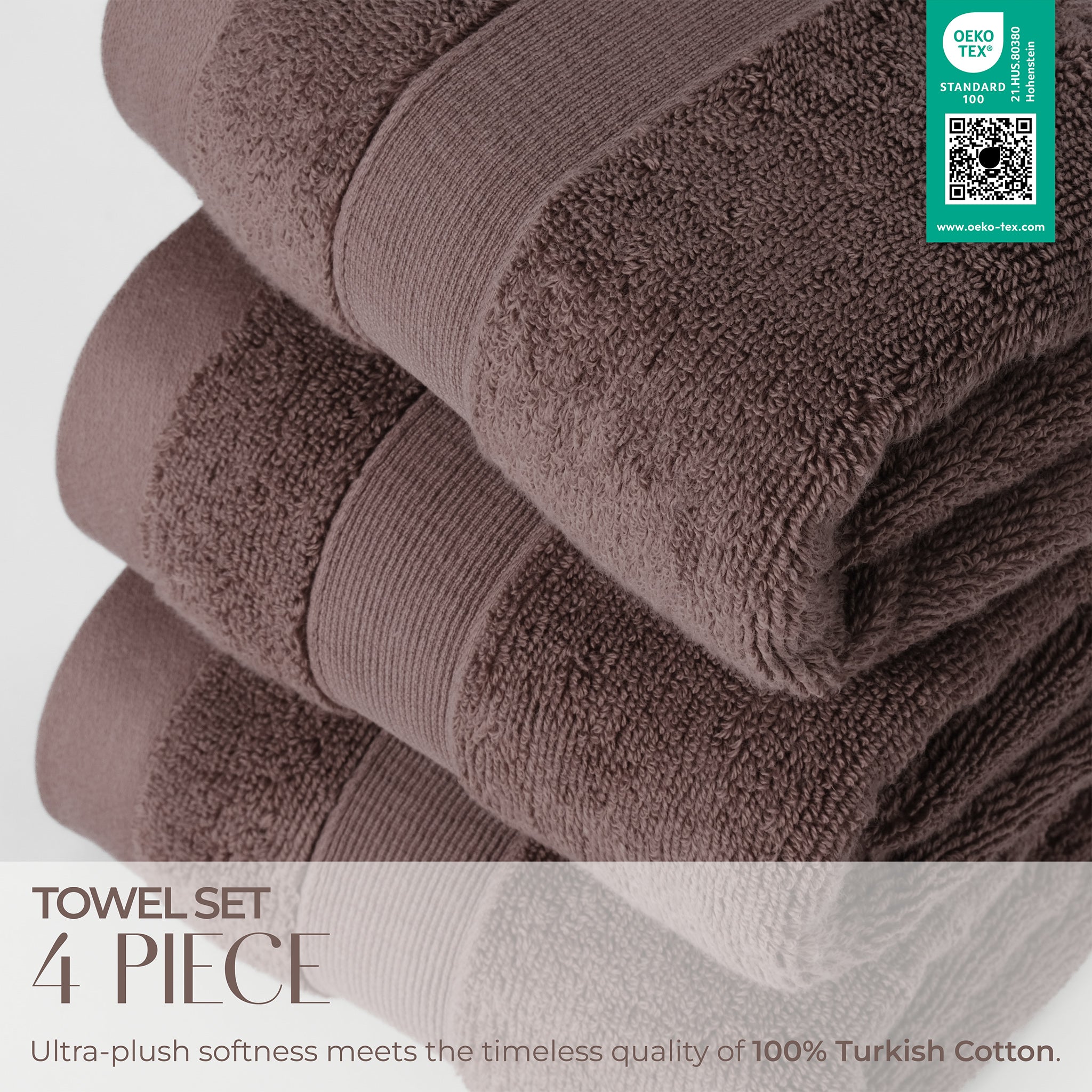 SIENA 4-Piece Turkish Cotton Hand Towels Set, Luxury Towels 700 GSM