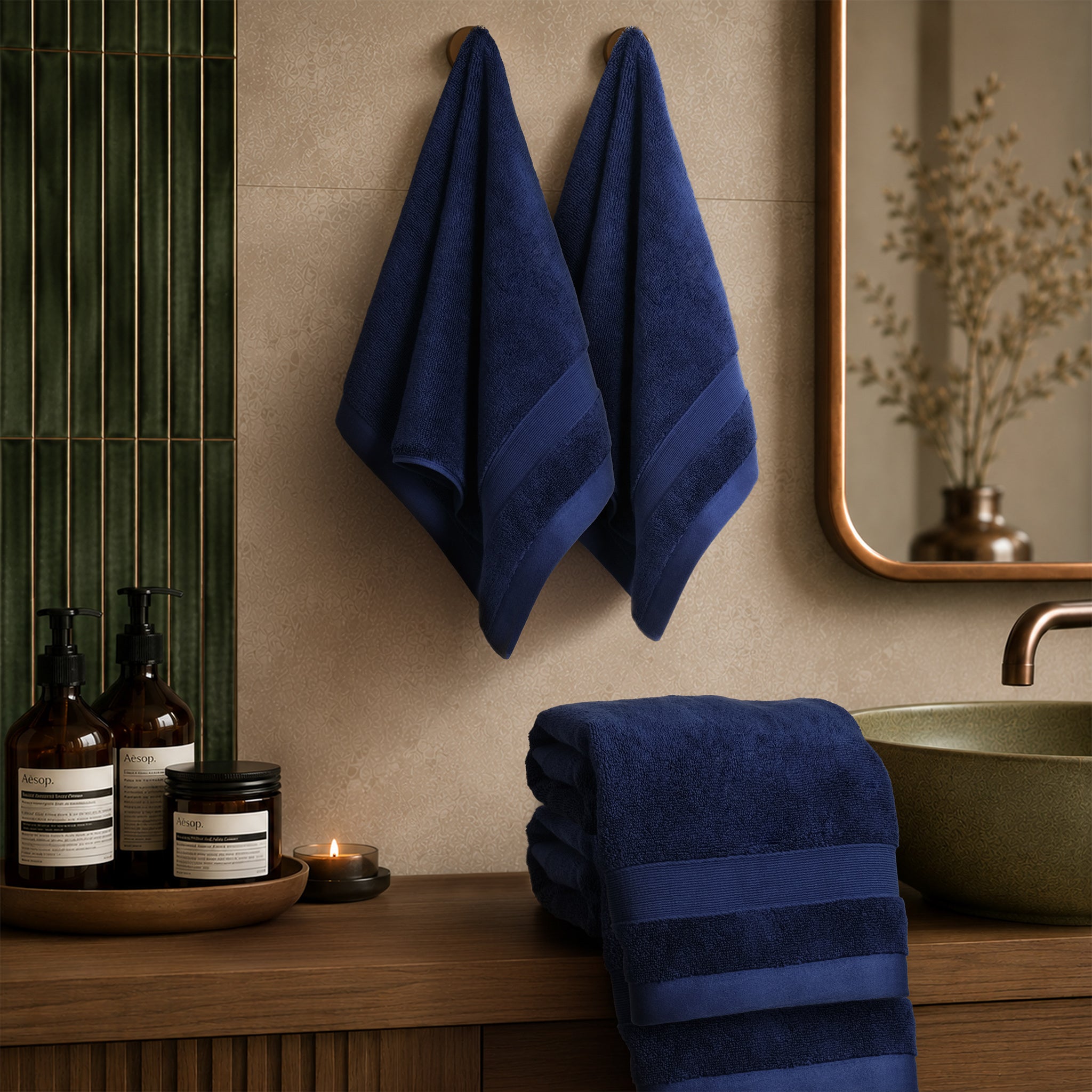 SIENA 4-Piece Turkish Cotton Hand Towels Set, Luxury Towels 700 GSM