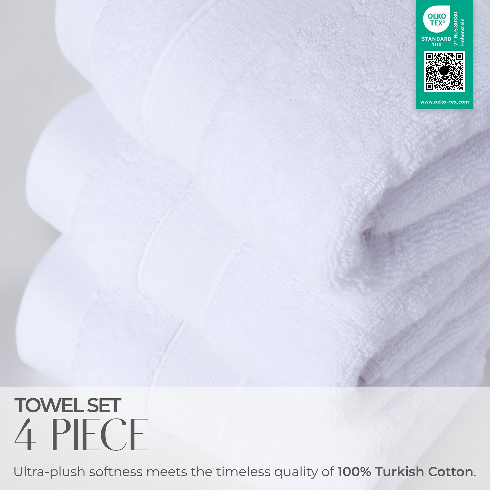 SIENA 4-Piece Turkish Cotton Hand Towels Set, Luxury Towels 700 GSM