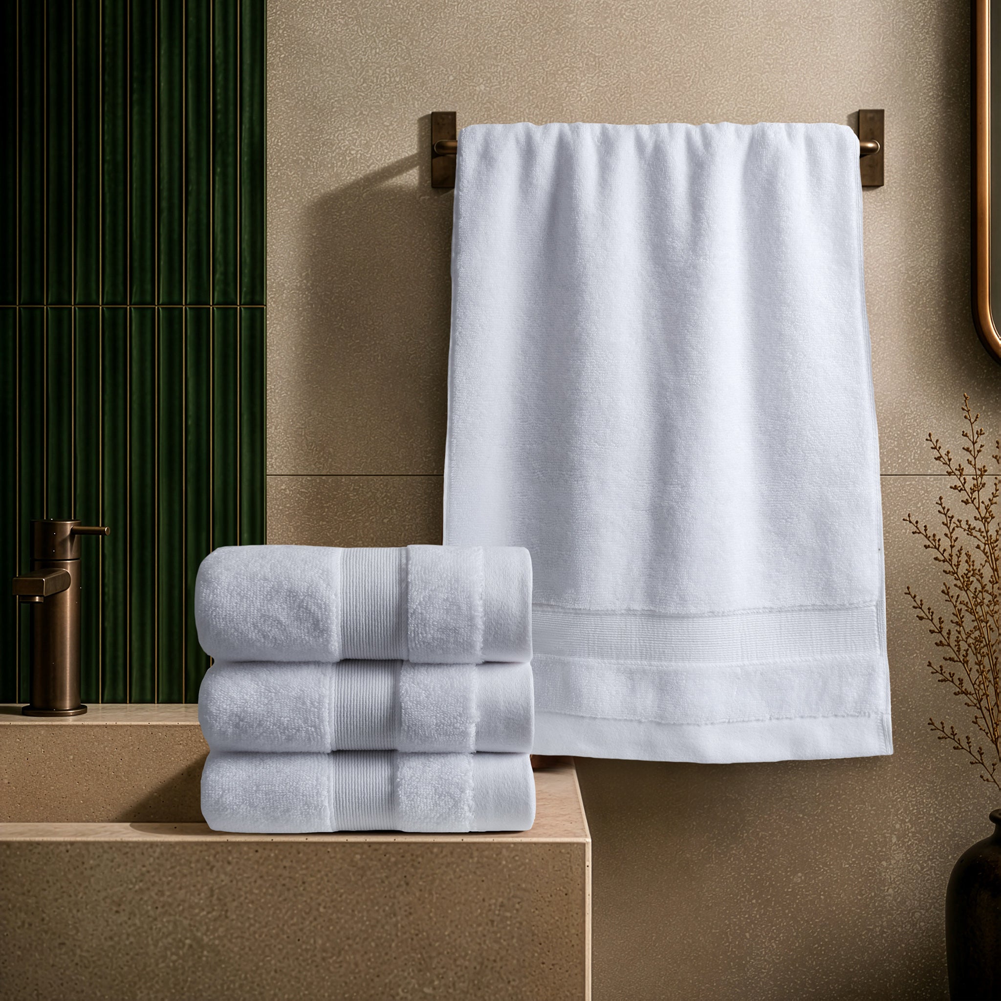 SIENA 4-Piece Turkish Cotton Hand Towels Set, Luxury Towels 700 GSM