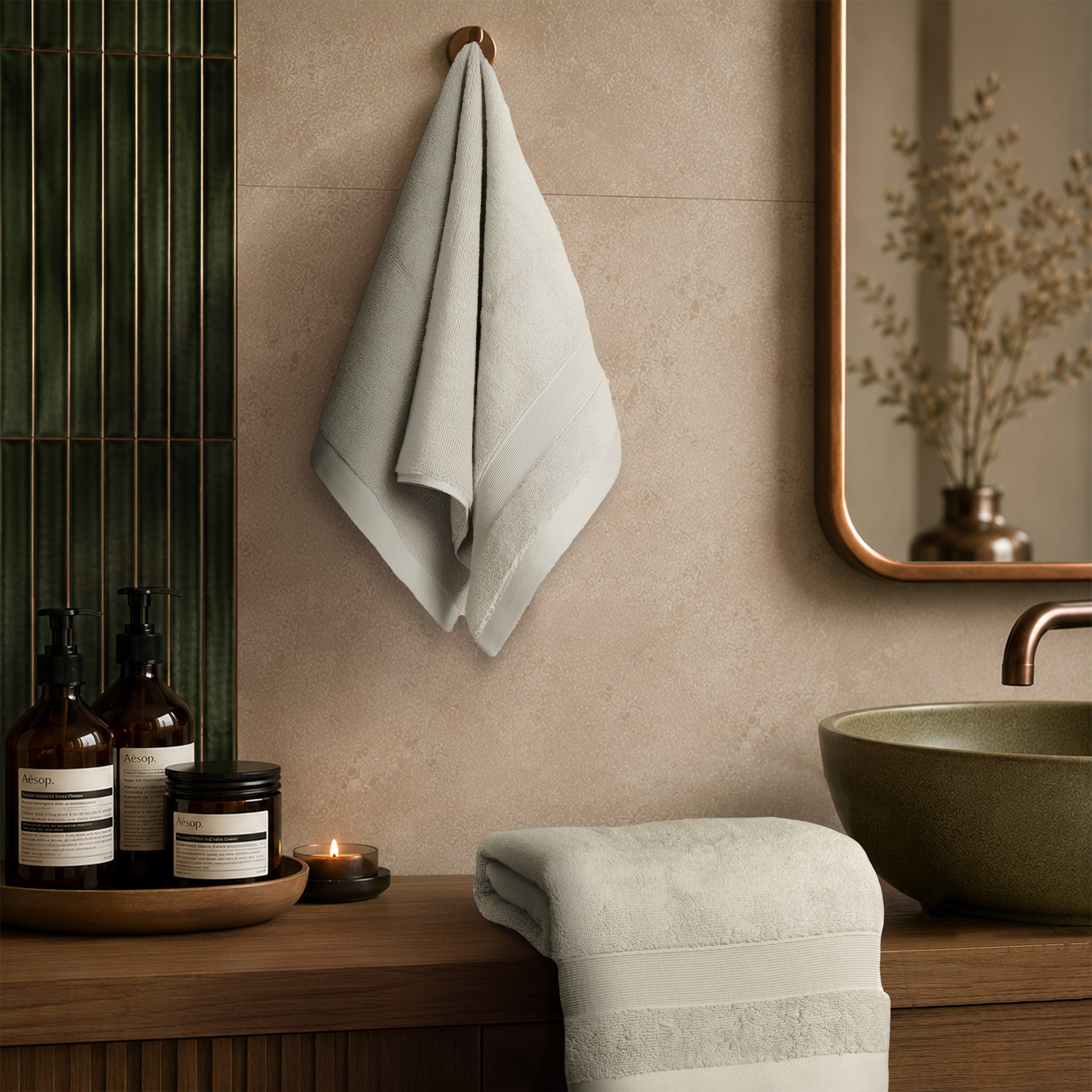 SIENA Luxury Turkish Cotton Hand Towels – 700 GSM, 16 x 28", 2-Piece