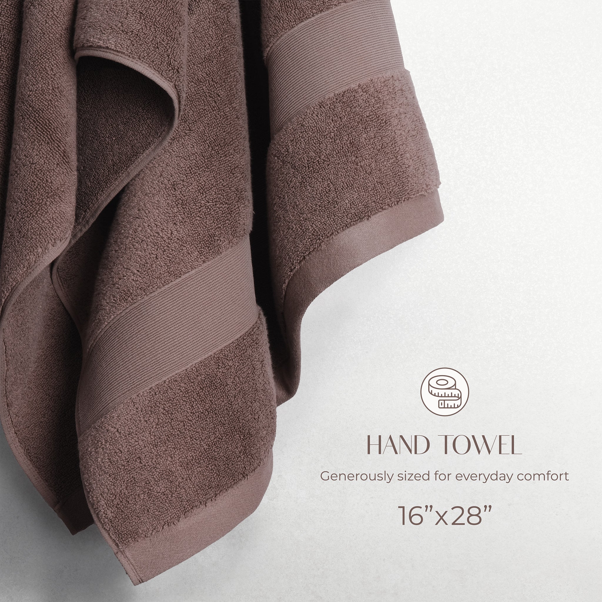 SIENA Luxury Turkish Cotton Hand Towels – 700 GSM, 16 x 28", 2-Piece