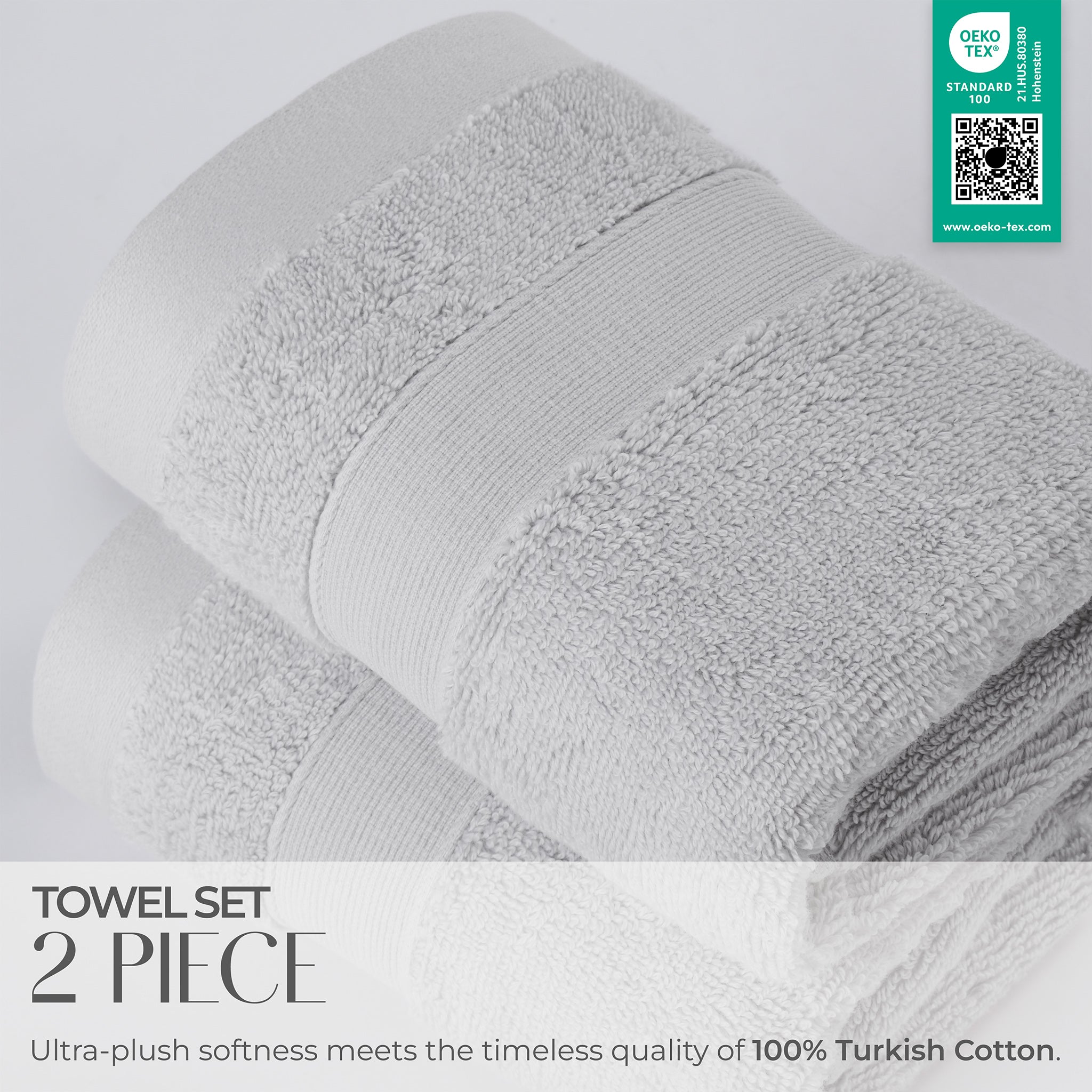SIENA Luxury Turkish Cotton Hand Towels – 700 GSM, 16 x 28", 2-Piece