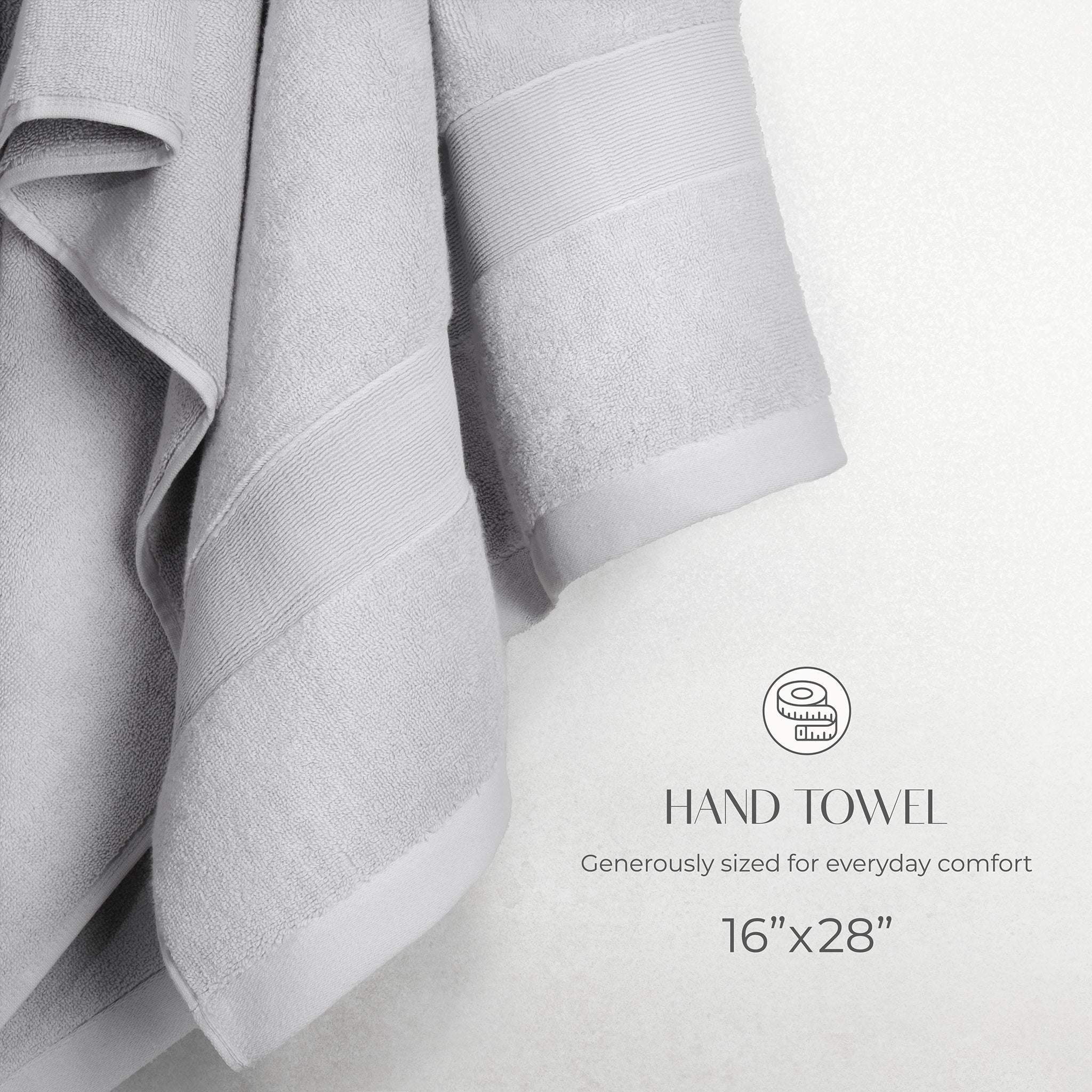 SIENA Luxury Turkish Cotton Hand Towels – 700 GSM, 16 x 28", 2-Piece