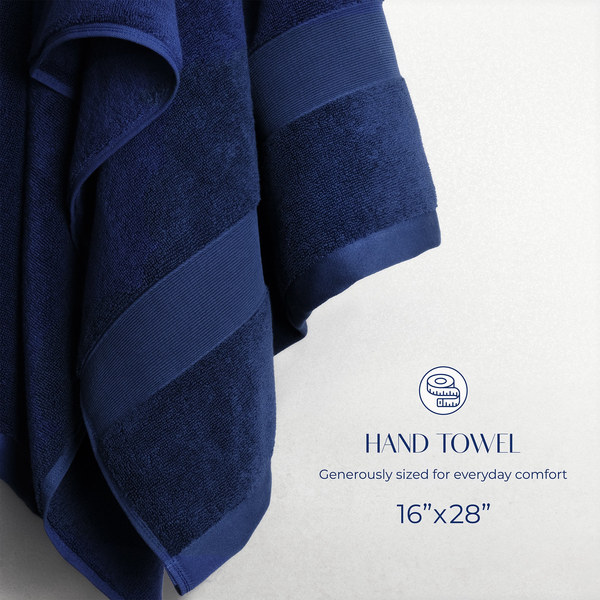 SIENA Luxury Turkish Cotton Hand Towels – 700 GSM, 16 x 28", 2-Piece