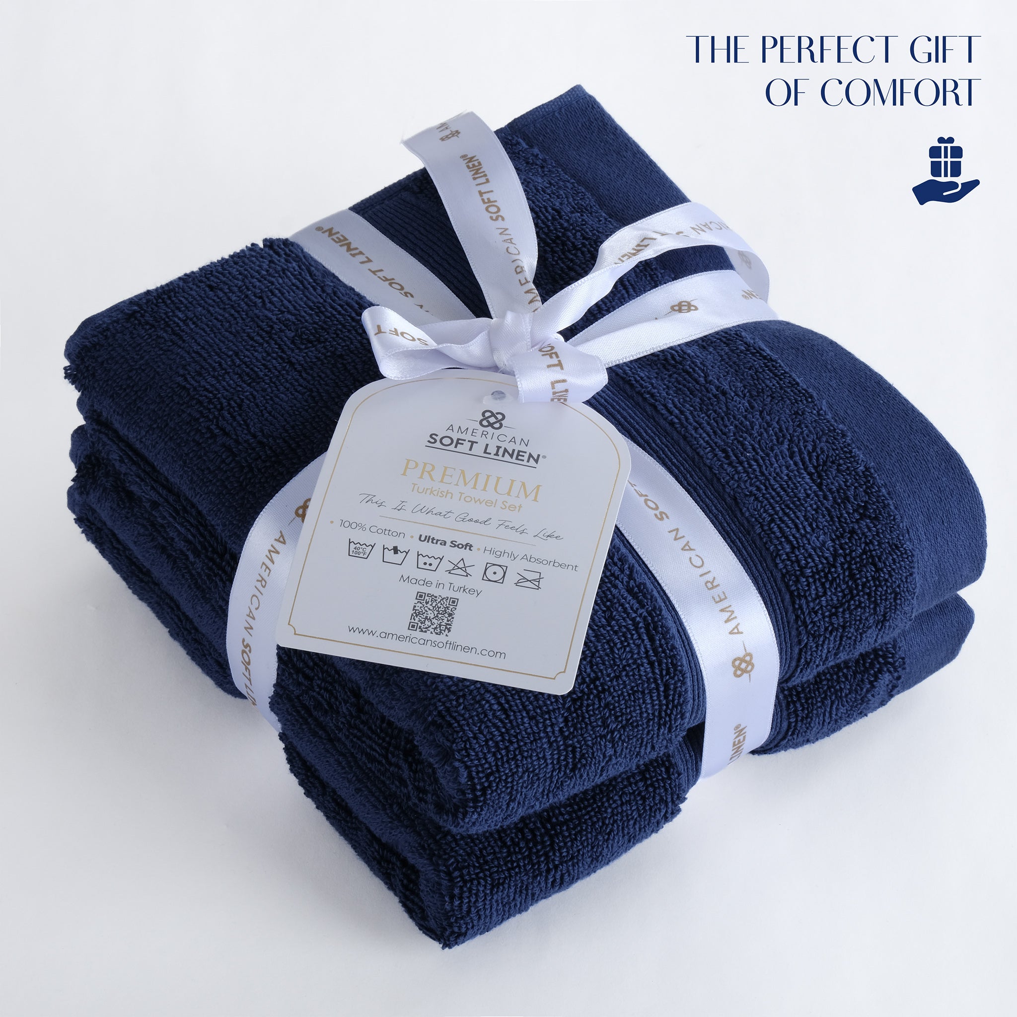 SIENA Luxury Turkish Cotton Hand Towels – 700 GSM, 16 x 28", 2-Piece