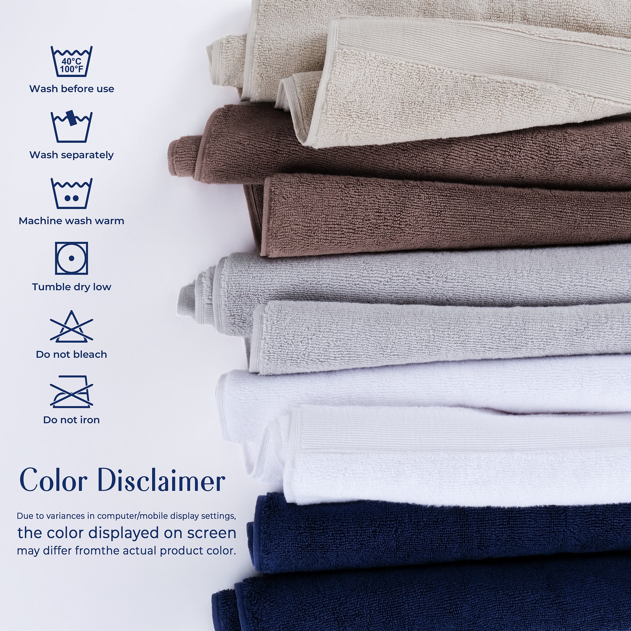 SIENA Luxury Turkish Cotton Hand Towels – 700 GSM, 16 x 28", 2-Piece
