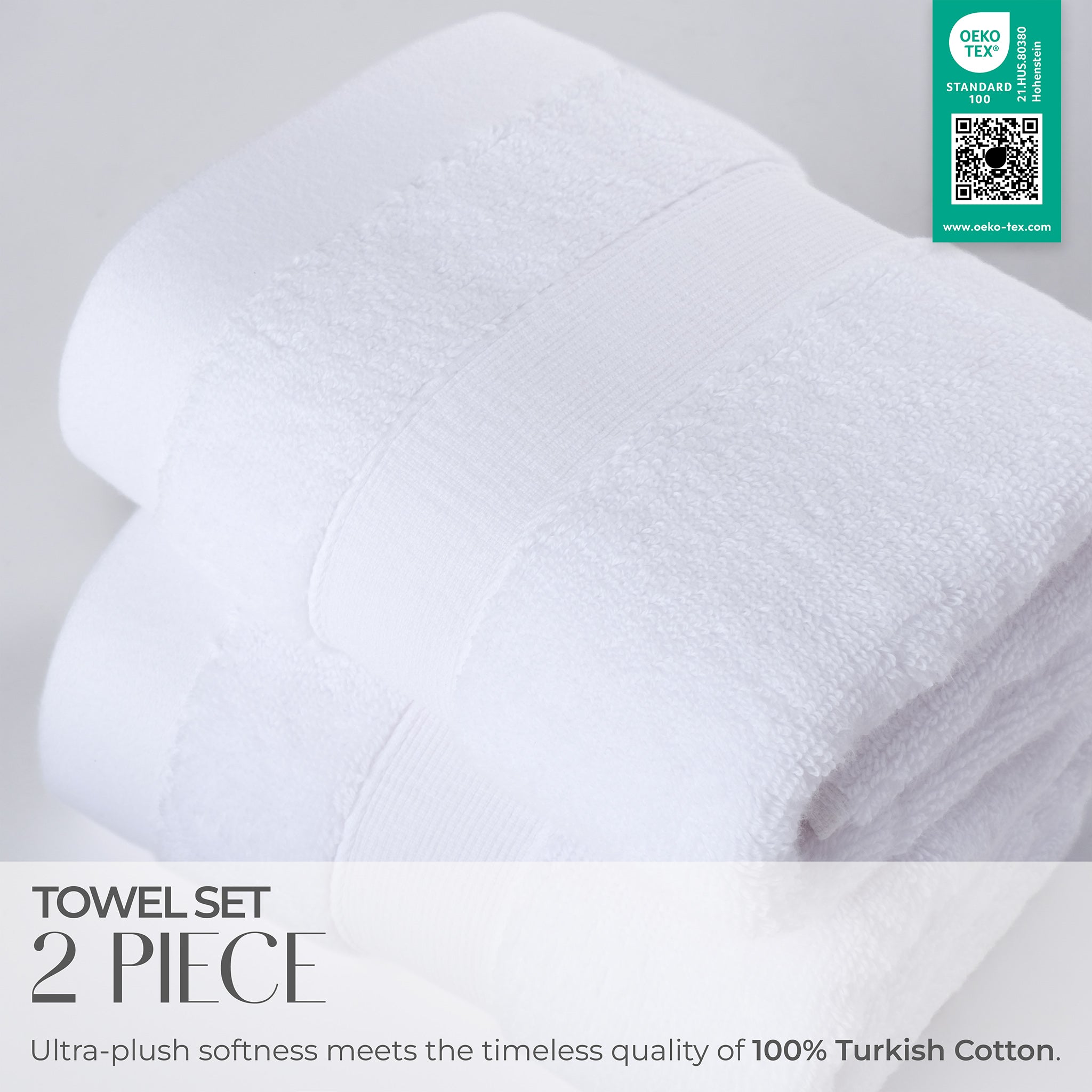 SIENA Luxury Turkish Cotton Hand Towels – 700 GSM, 16 x 28", 2-Piece