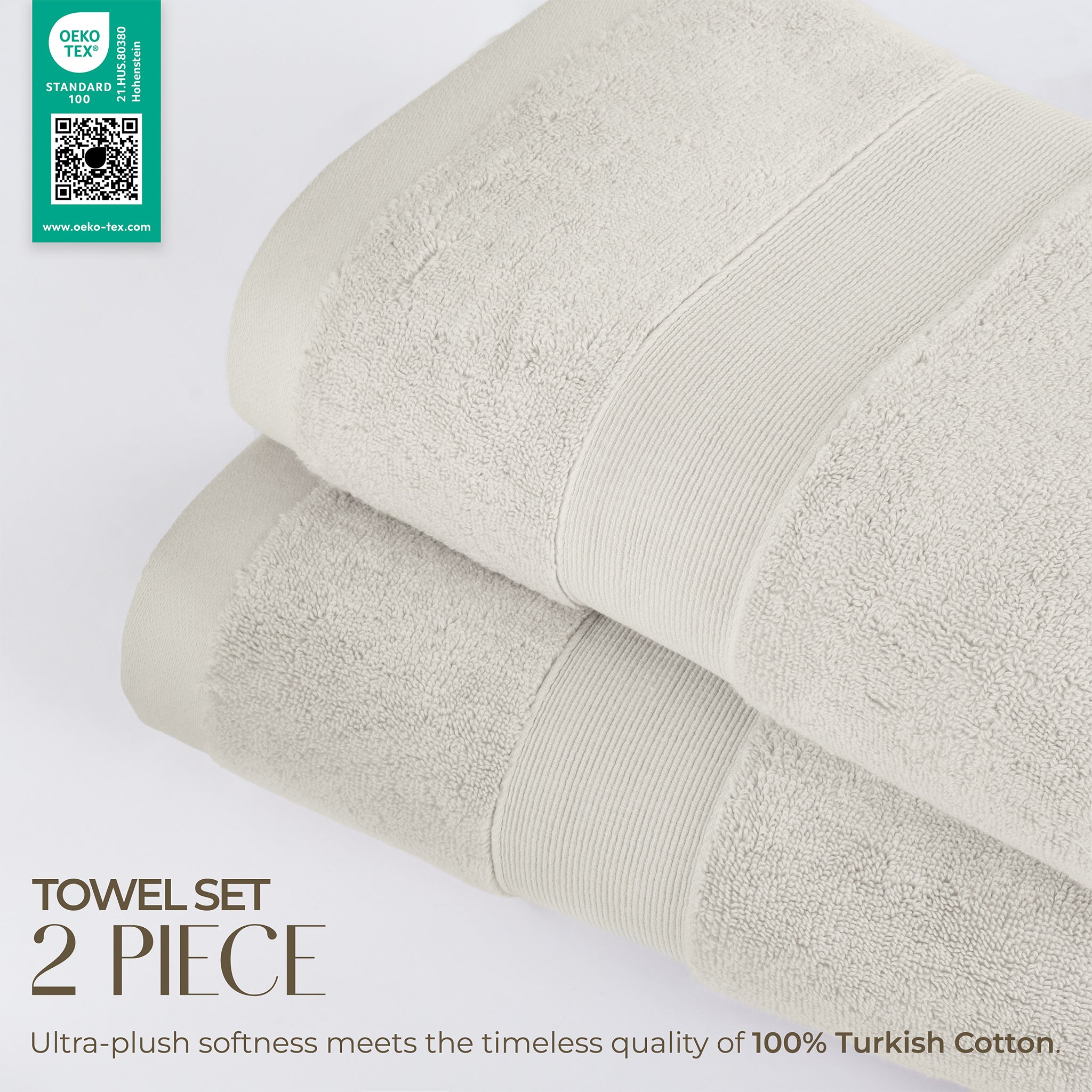 SIENA Turkish Cotton Jumbo Bath Towel Set – 700 GSM, 30 x 56", 2-Piece