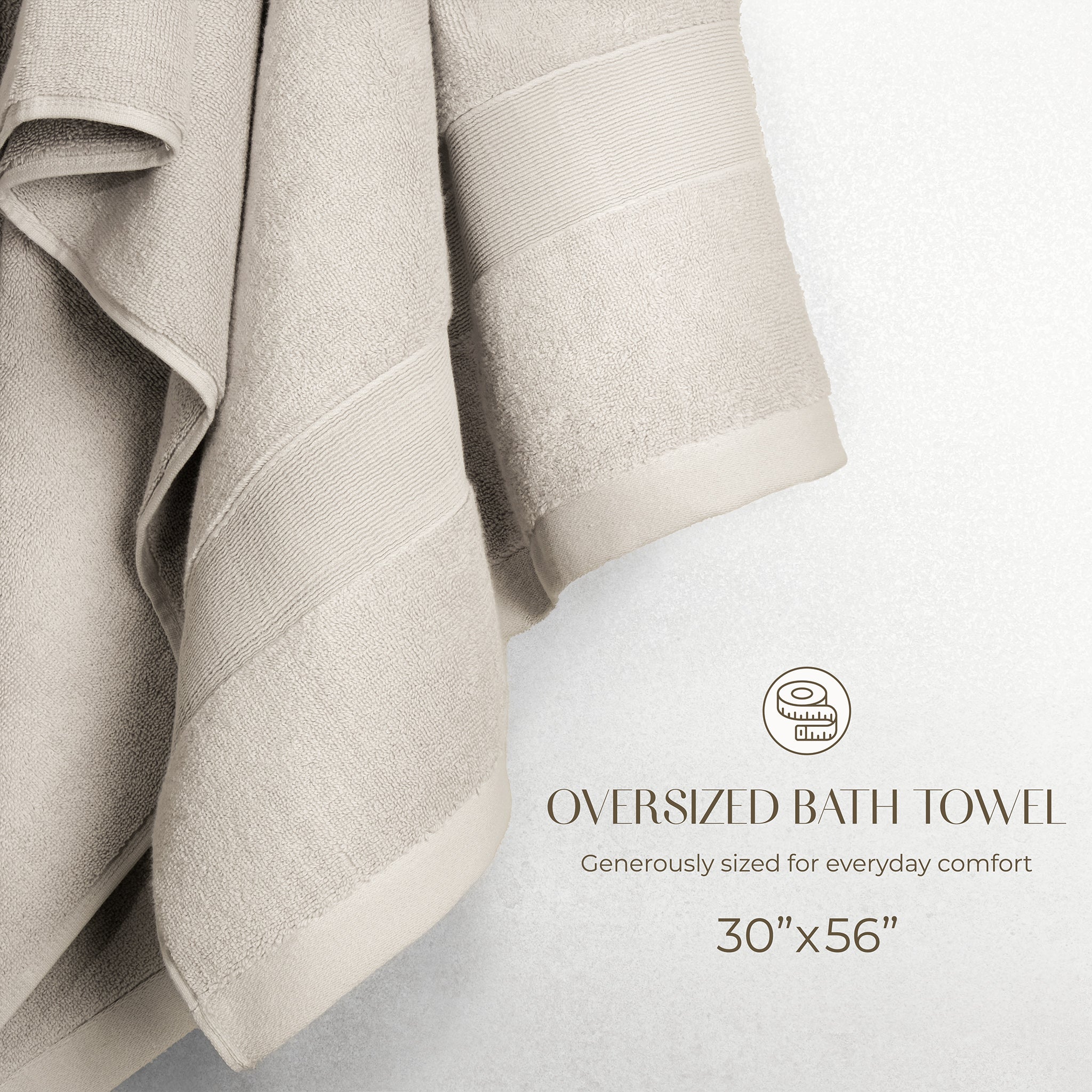 SIENA Turkish Cotton Jumbo Bath Towel Set – 700 GSM, 30 x 56", 2-Piece