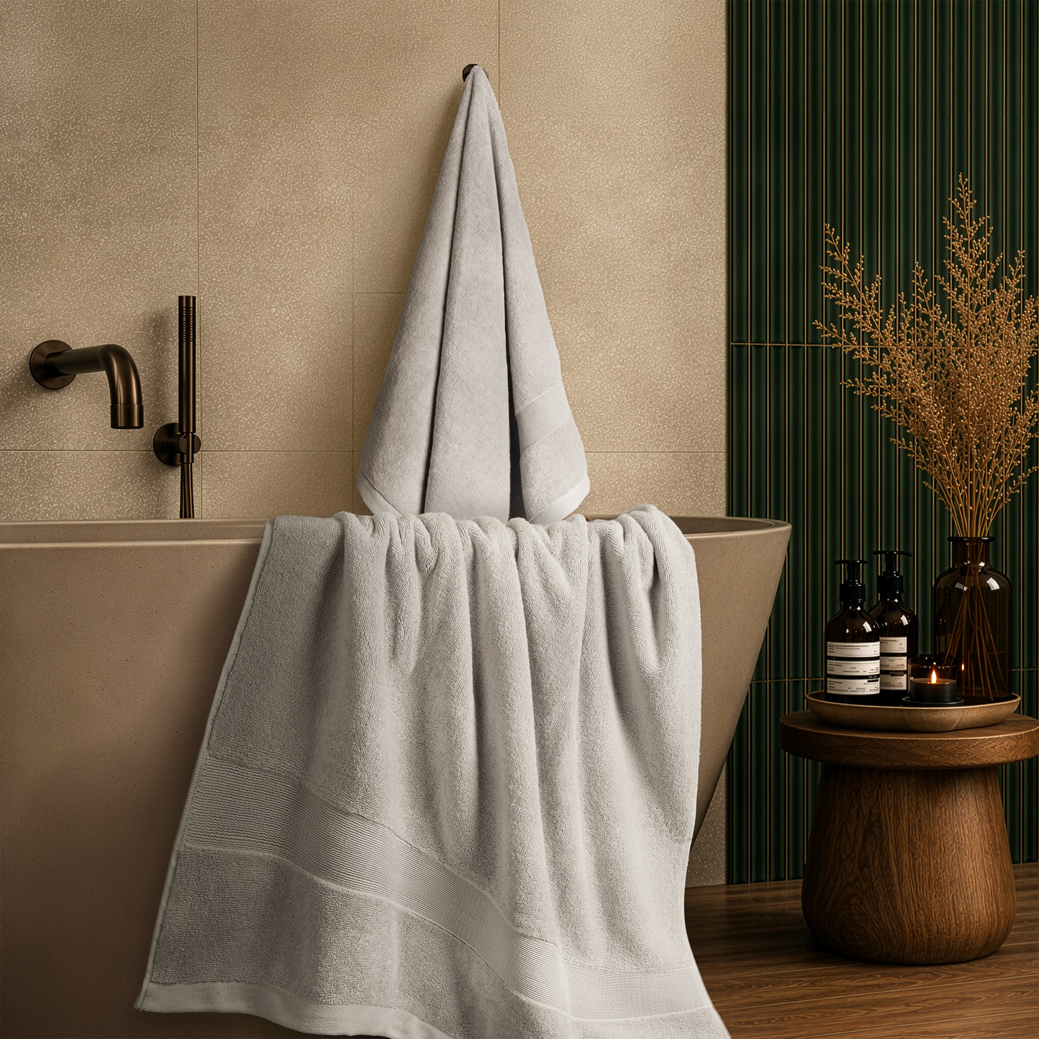 SIENA Turkish Cotton Jumbo Bath Towel Set – 700 GSM, 30 x 56", 2-Piece