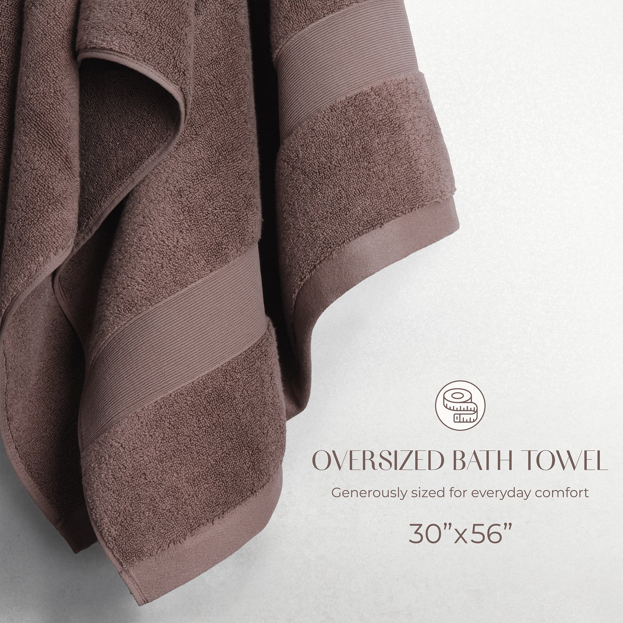 SIENA Turkish Cotton Jumbo Bath Towel Set – 700 GSM, 30 x 56", 2-Piece