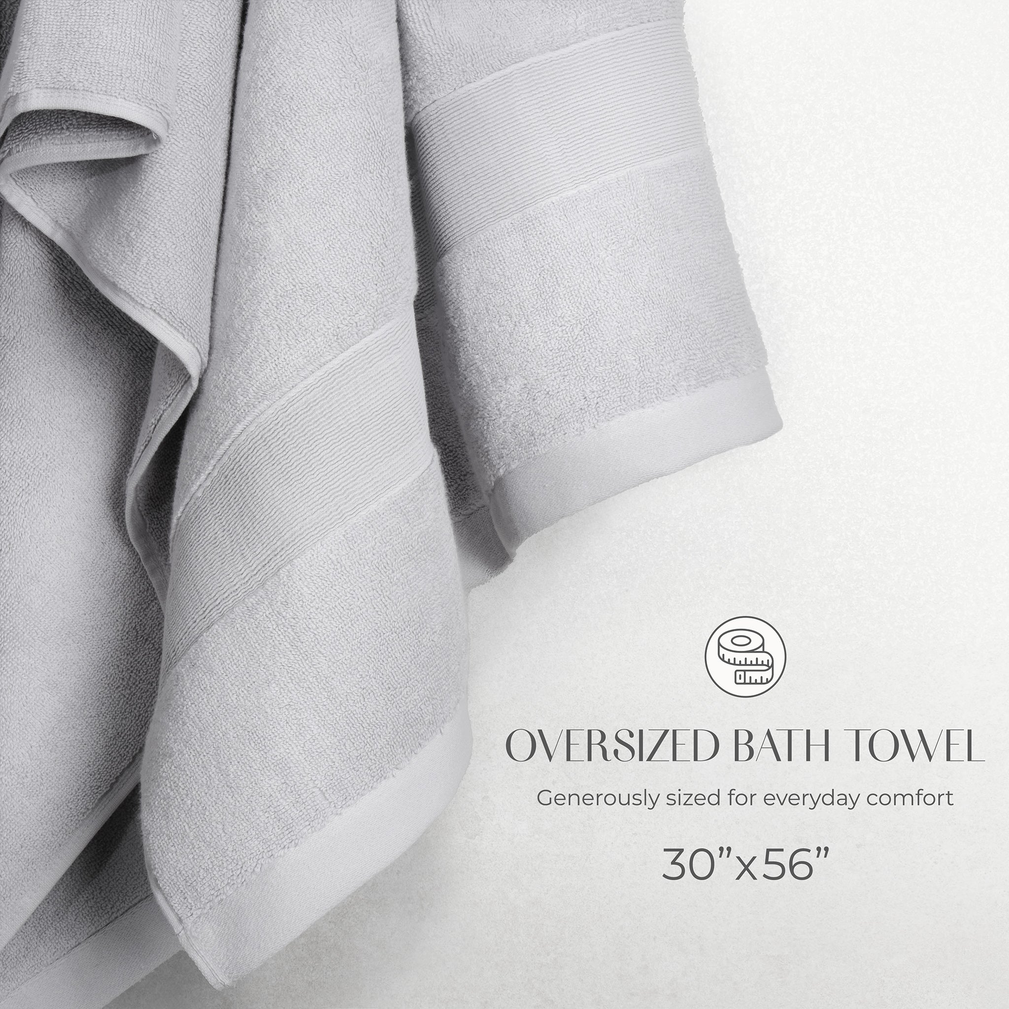 SIENA Turkish Cotton Jumbo Bath Towel Set – 700 GSM, 30 x 56", 2-Piece