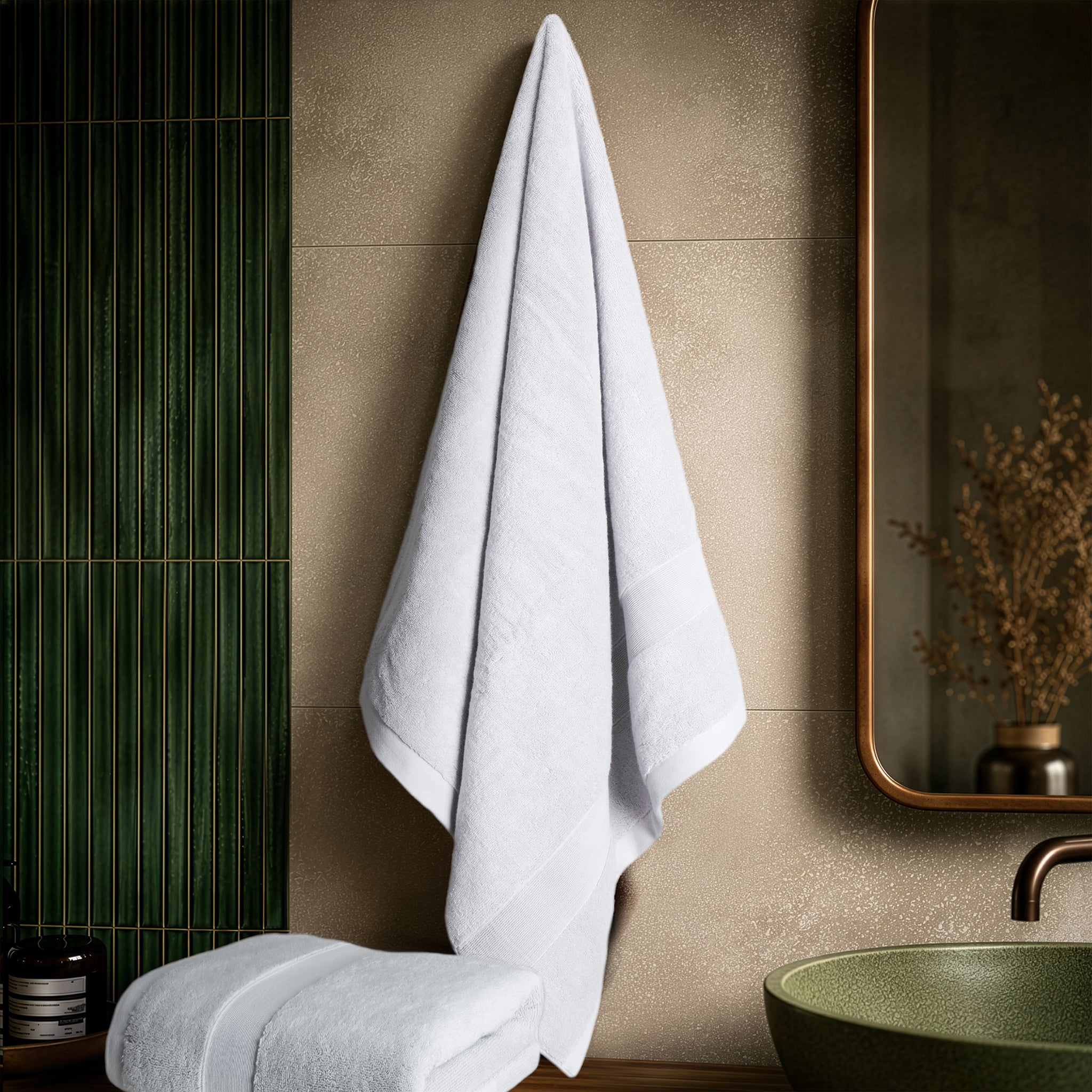 SIENA Turkish Cotton Jumbo Bath Towel Set – 700 GSM, 30 x 56", 2-Piece