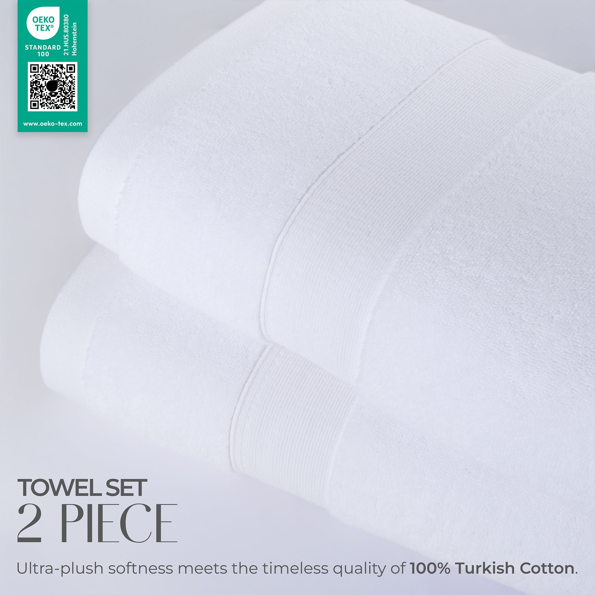 SIENA Turkish Cotton Jumbo Bath Towel Set – 700 GSM, 30 x 56", 2-Piece