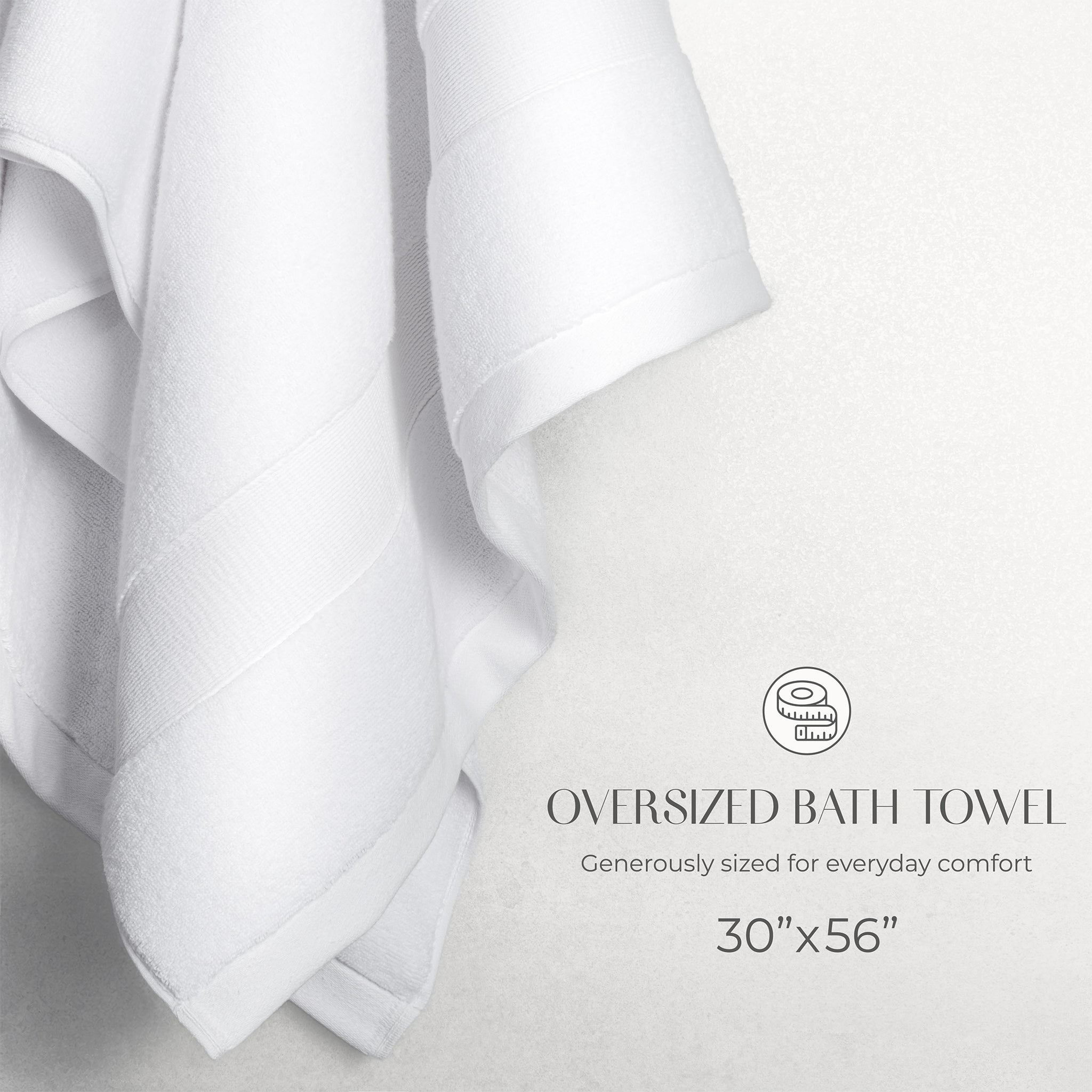 SIENA Turkish Cotton Jumbo Bath Towel Set – 700 GSM, 30 x 56", 2-Piece