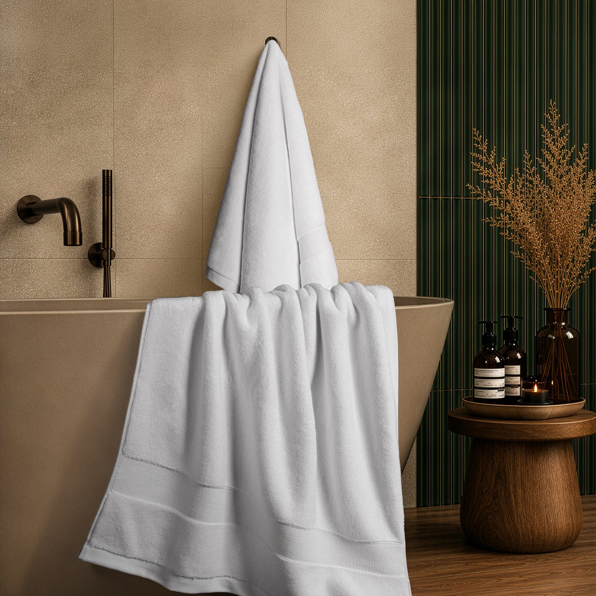 SIENA Turkish Cotton Jumbo Bath Towel Set – 700 GSM, 30 x 56", 2-Piece