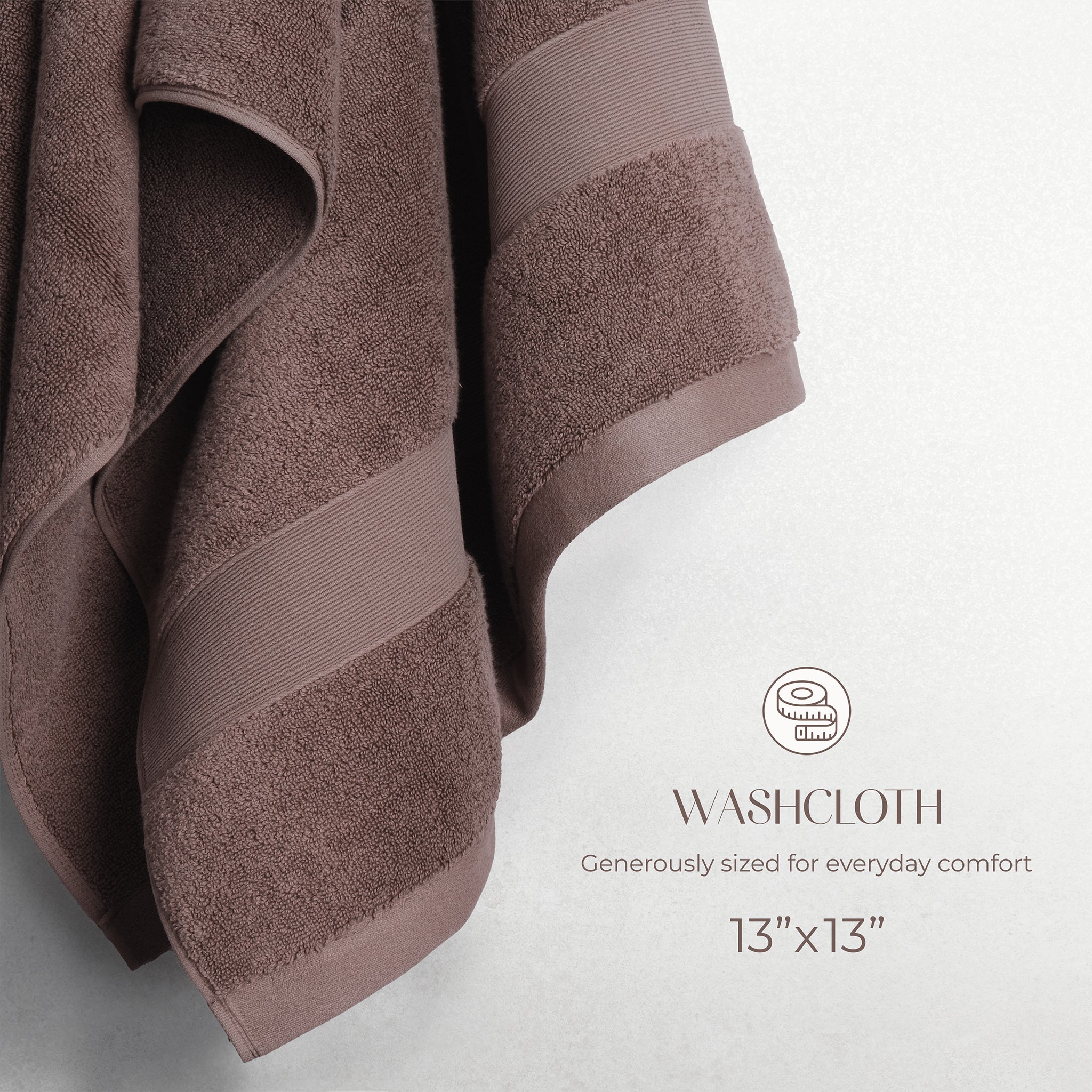 SIENA Turkish Cotton Washcloths – 700 GSM Luxury 13 x 13", 2-Piece