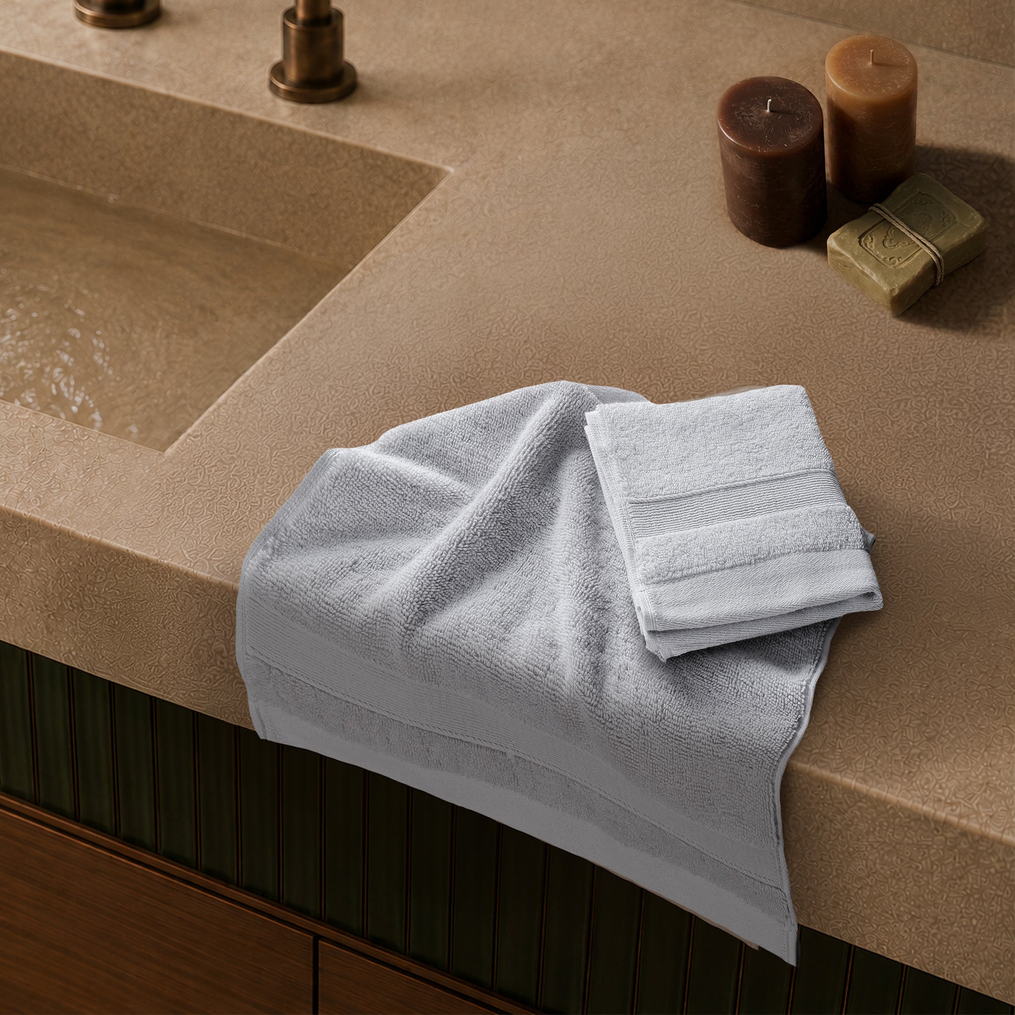 SIENA Turkish Cotton Washcloths – 700 GSM Luxury 13 x 13", 2-Piece