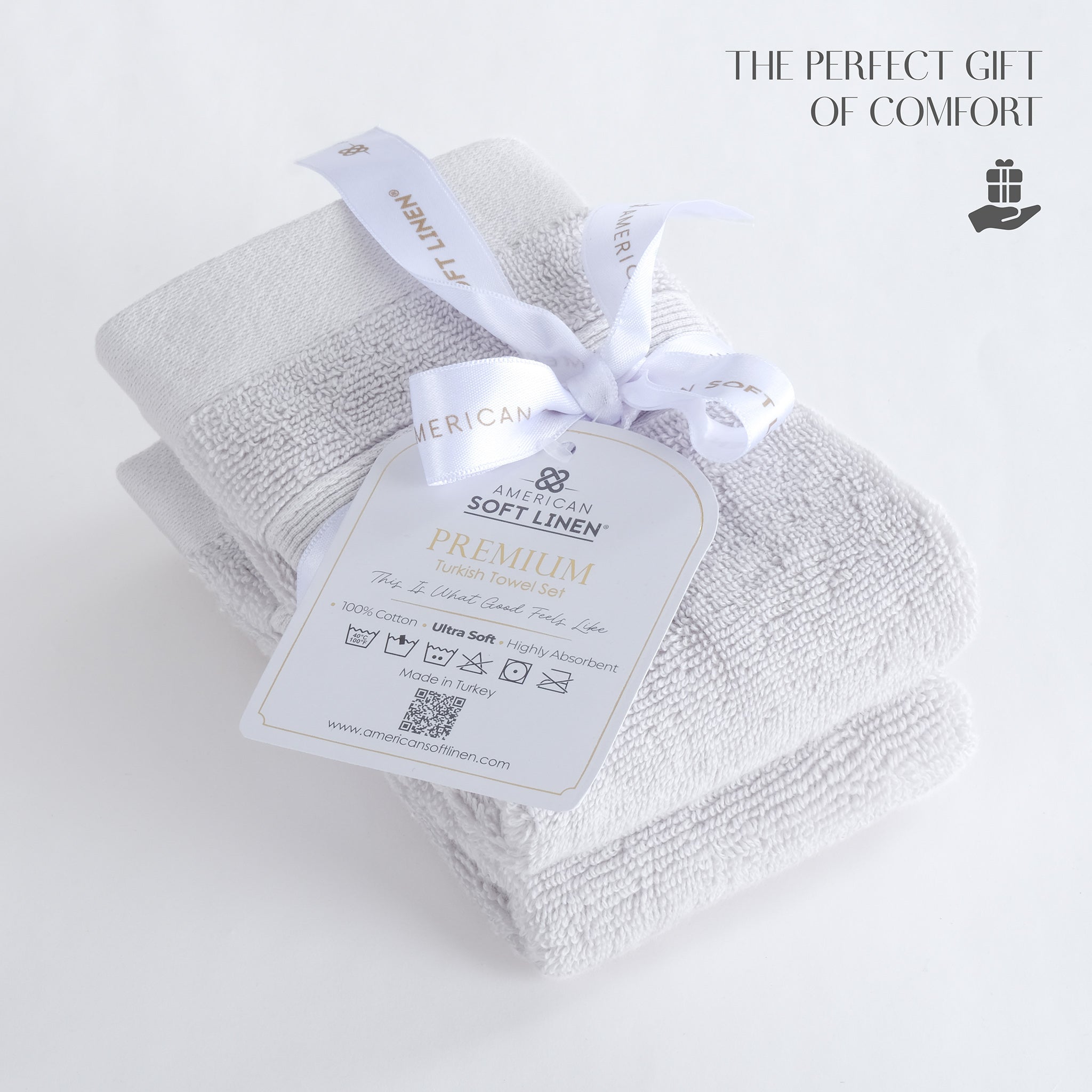 SIENA Turkish Cotton Washcloths – 700 GSM Luxury 13 x 13", 2-Piece