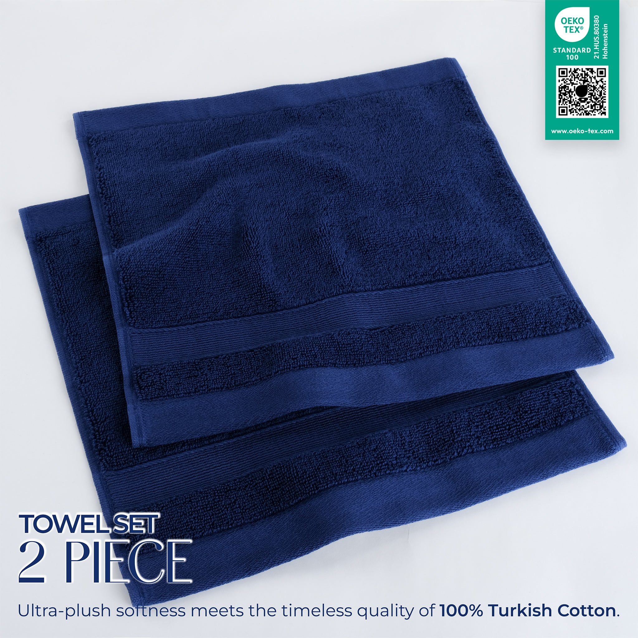 SIENA Turkish Cotton Washcloths – 700 GSM Luxury 13 x 13", 2-Piece