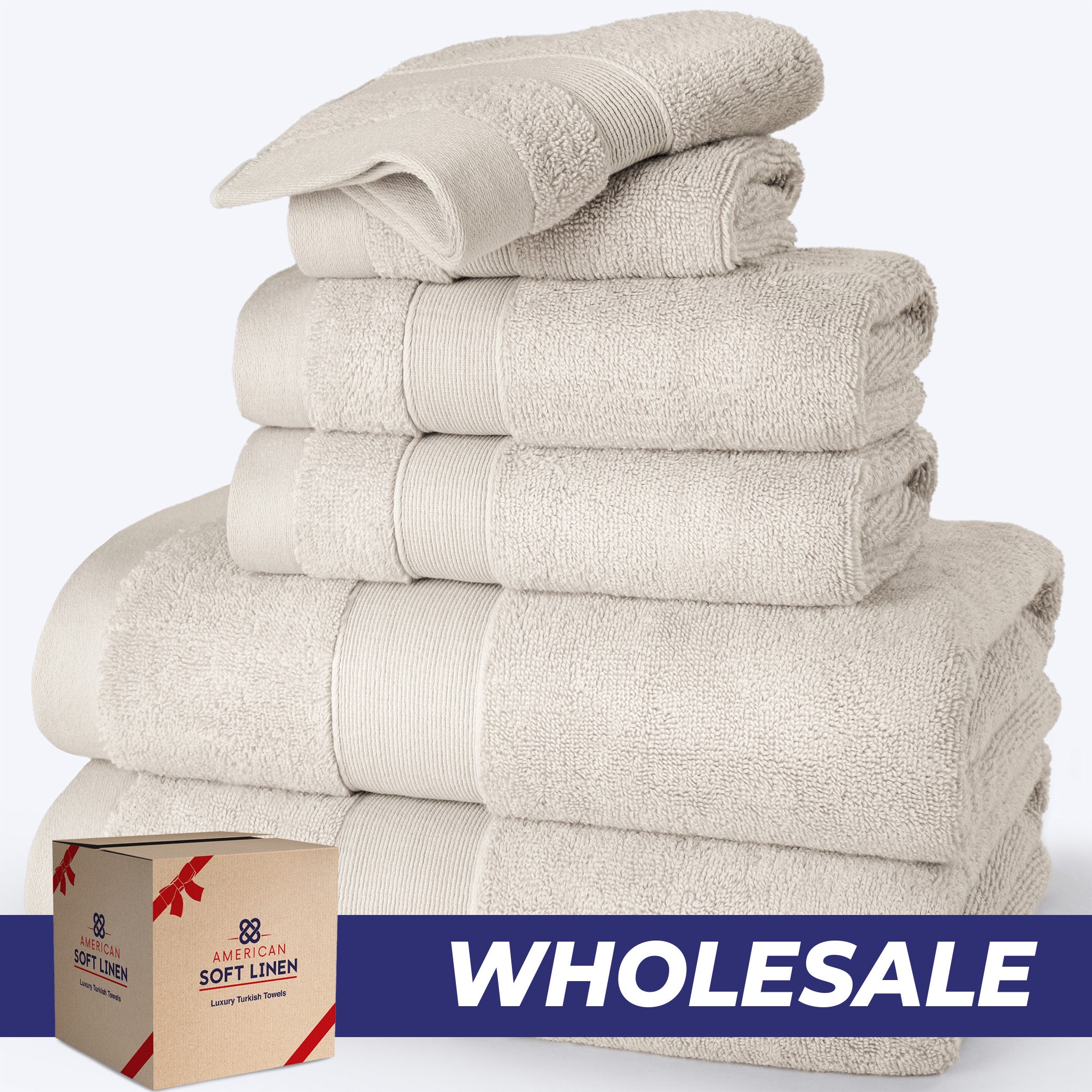 SIENA Wholesale 6-Piece Turkish Towel Set – 700 GSM Turkish Cotton, Case Pack of 9
