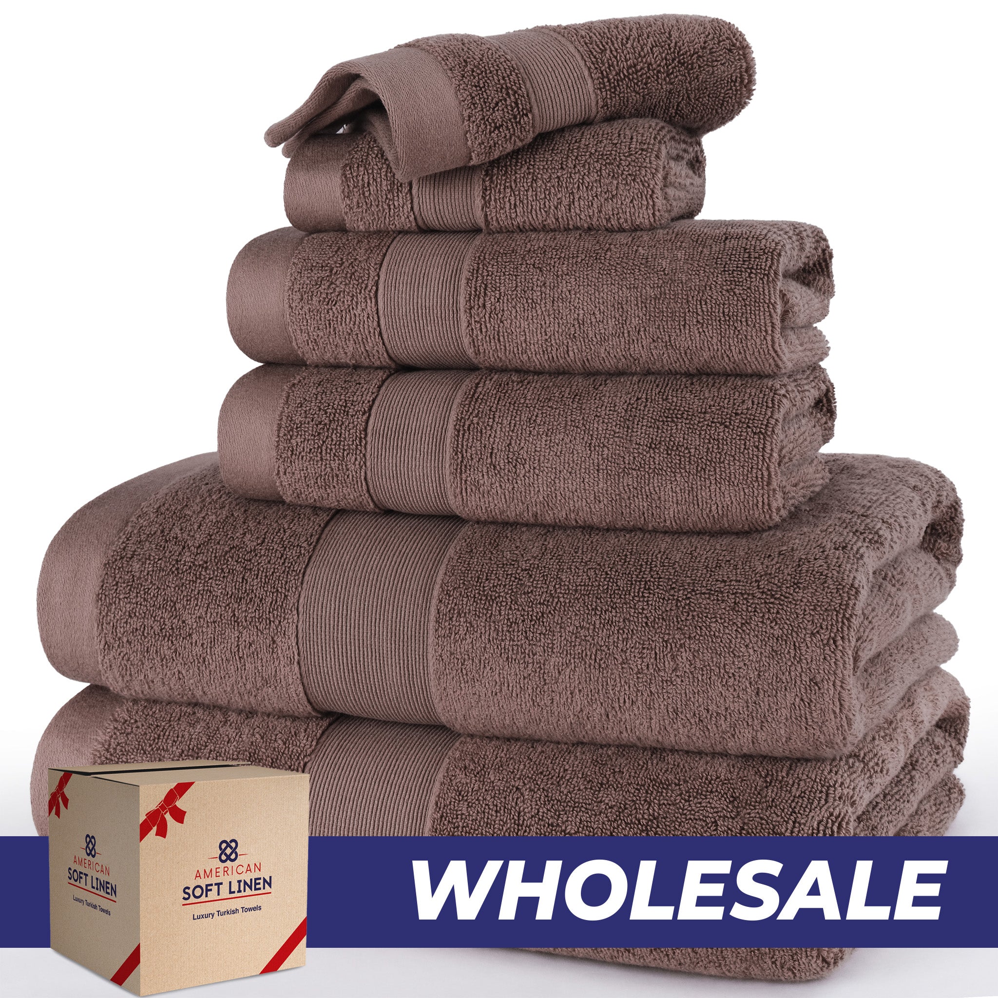 SIENA Wholesale 6-Piece Turkish Towel Set – 700 GSM Turkish Cotton, Case Pack of 9