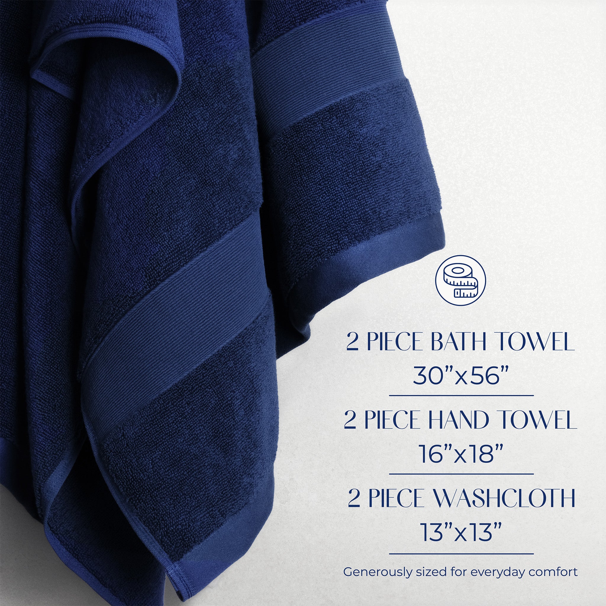 SIENA Wholesale 6-Piece Turkish Towel Set – 700 GSM Turkish Cotton, Case Pack of 9