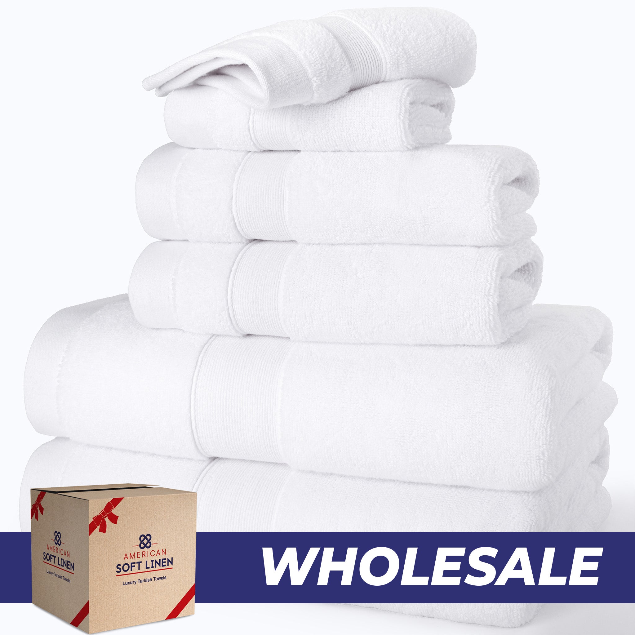 SIENA Wholesale 6-Piece Turkish Towel Set – 700 GSM Turkish Cotton, Case Pack of 9
