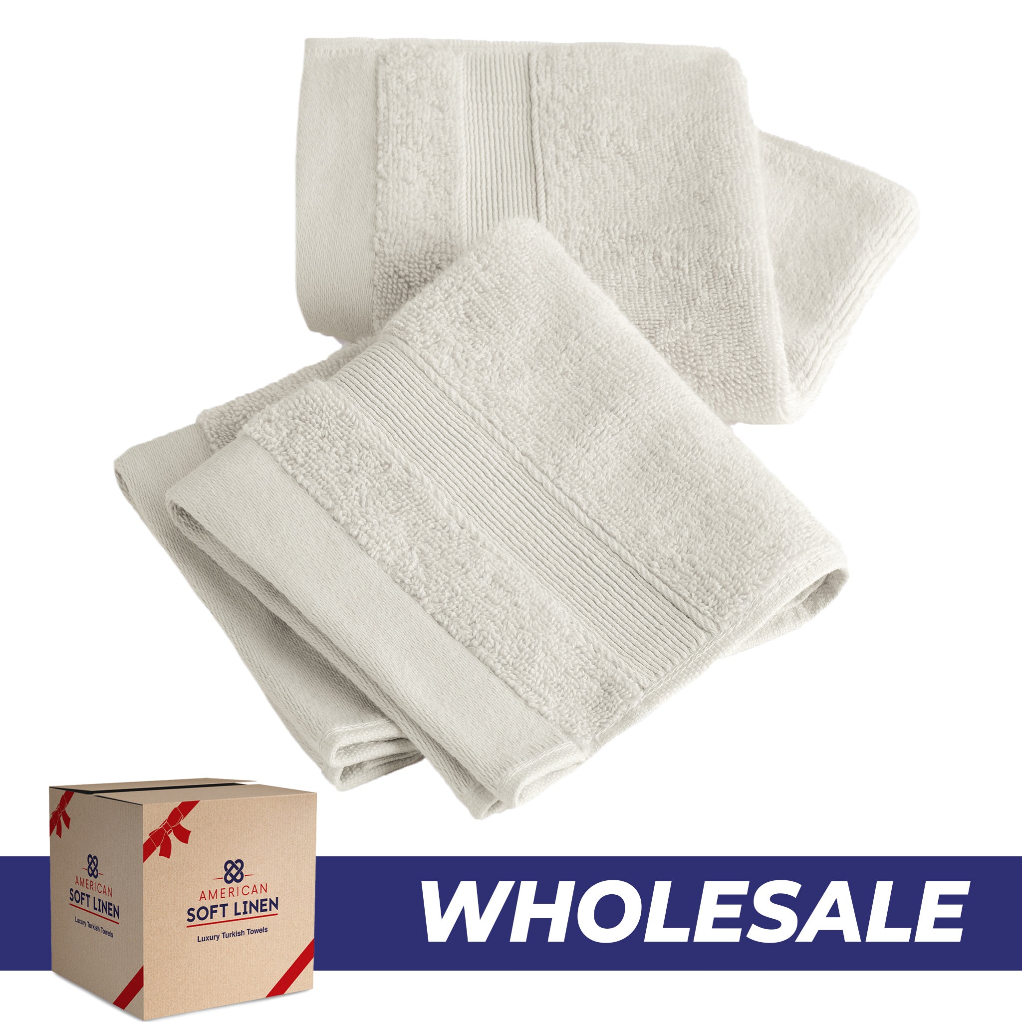 SIENA Wholesale Luxury Turkish Cotton Washcloths – 700 GSM, Case Pack of 120