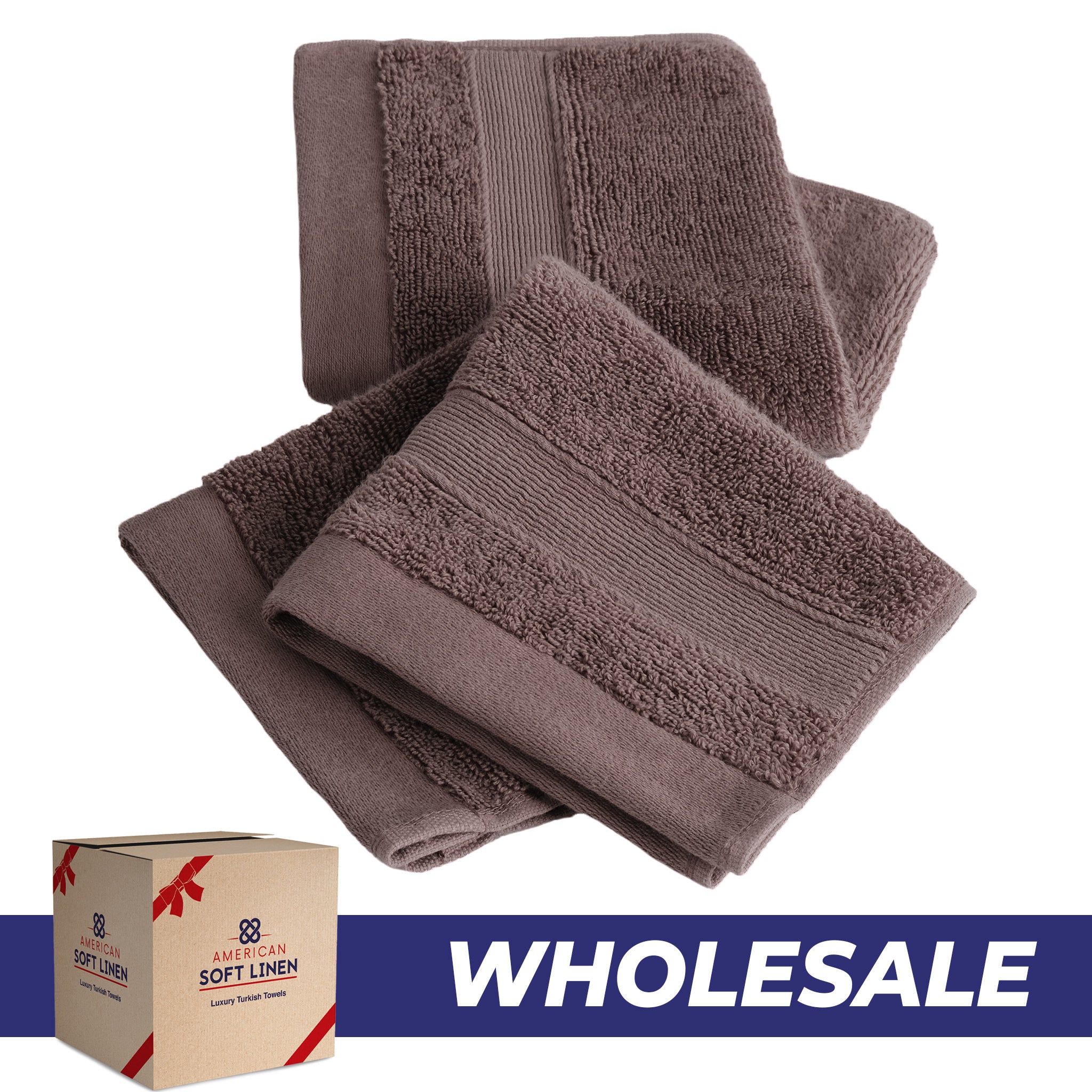 SIENA Wholesale Luxury Turkish Cotton Washcloths – 700 GSM, Case Pack of 120