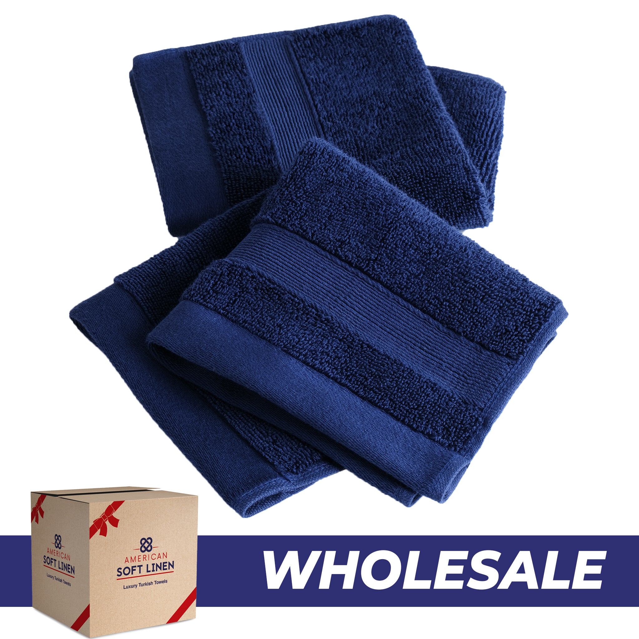 SIENA Wholesale Luxury Turkish Cotton Washcloths – 700 GSM, Case Pack of 120