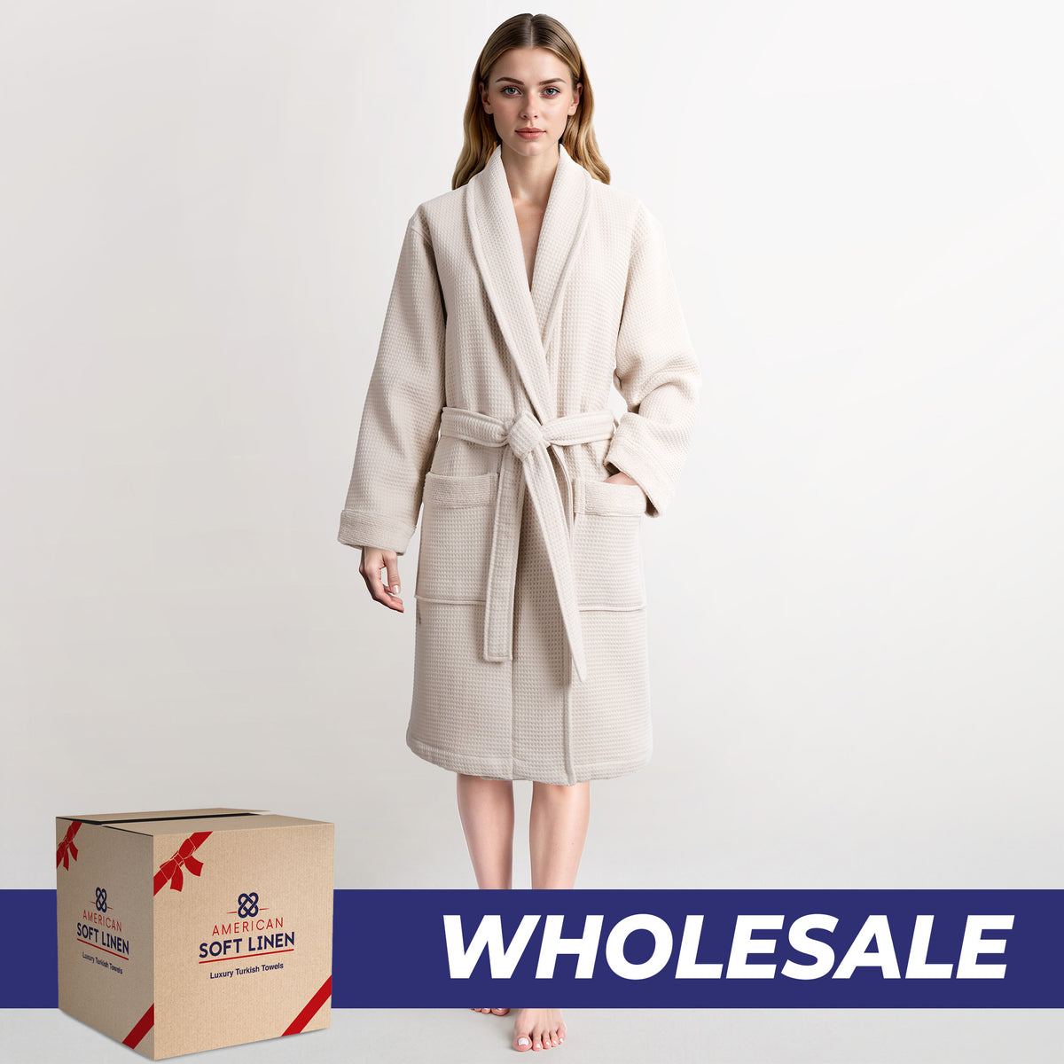 American Soft Linen Luxury Women's 100% Turkish Cotton Bathrobes Wholesale