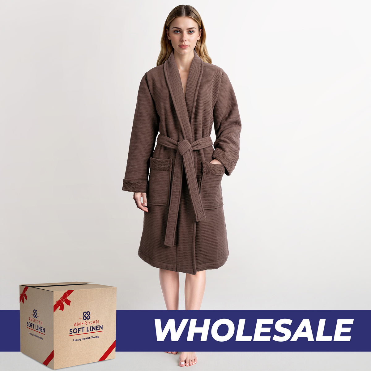 American Soft Linen Luxury Women's 100% Turkish Cotton Bathrobes Wholesale